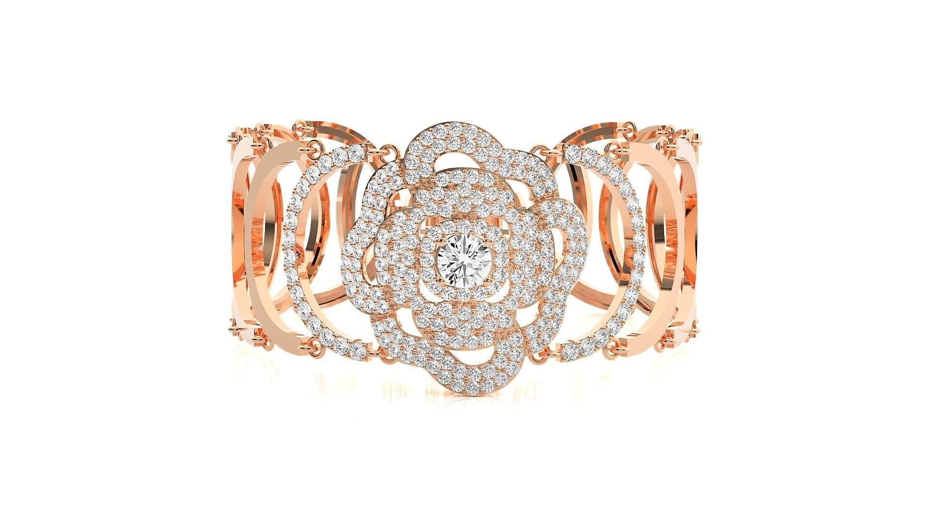 Diamond Bracelet 3D print model   3D print model_3