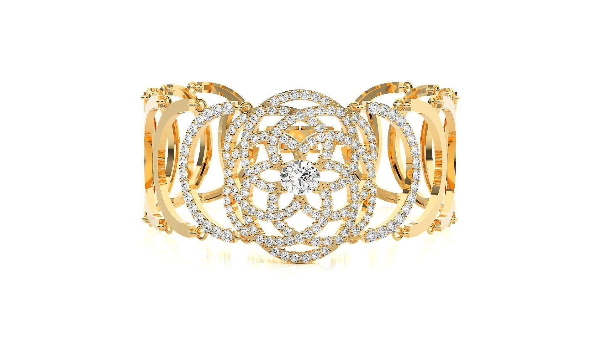 Diamond Bracelet 3D print model  3D print model_9