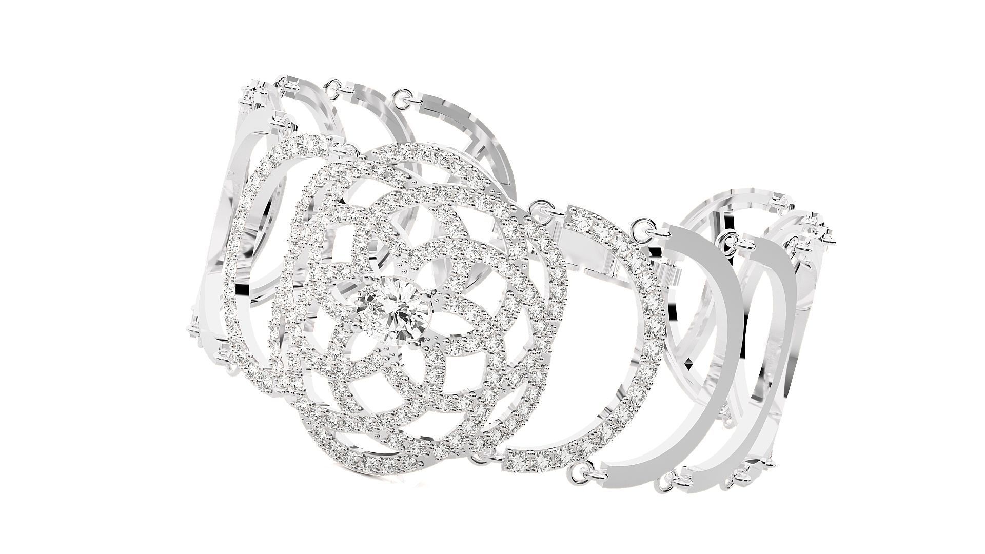 Diamond Bracelet 3D print model  3D print model_6