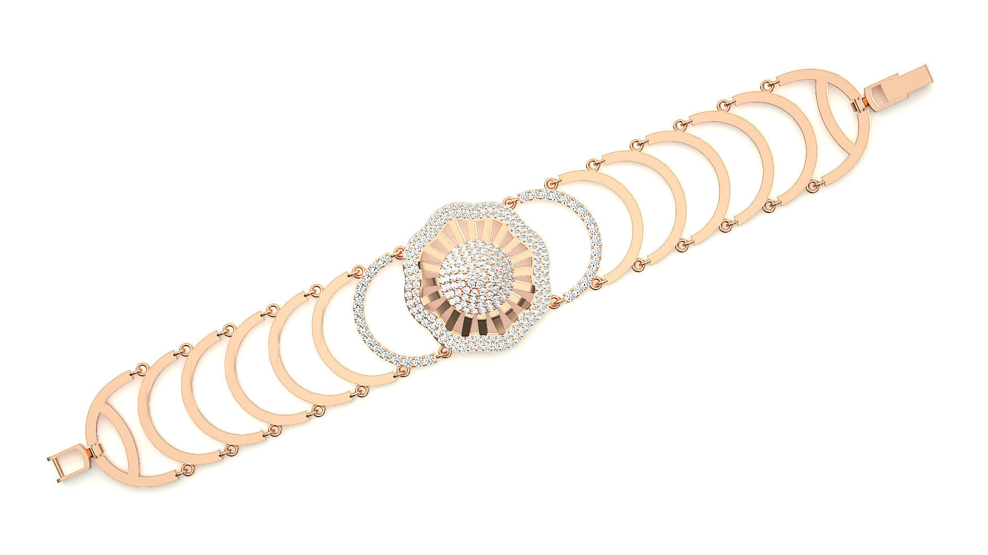 Diamond Bracelet 3D print model  3D print model_1