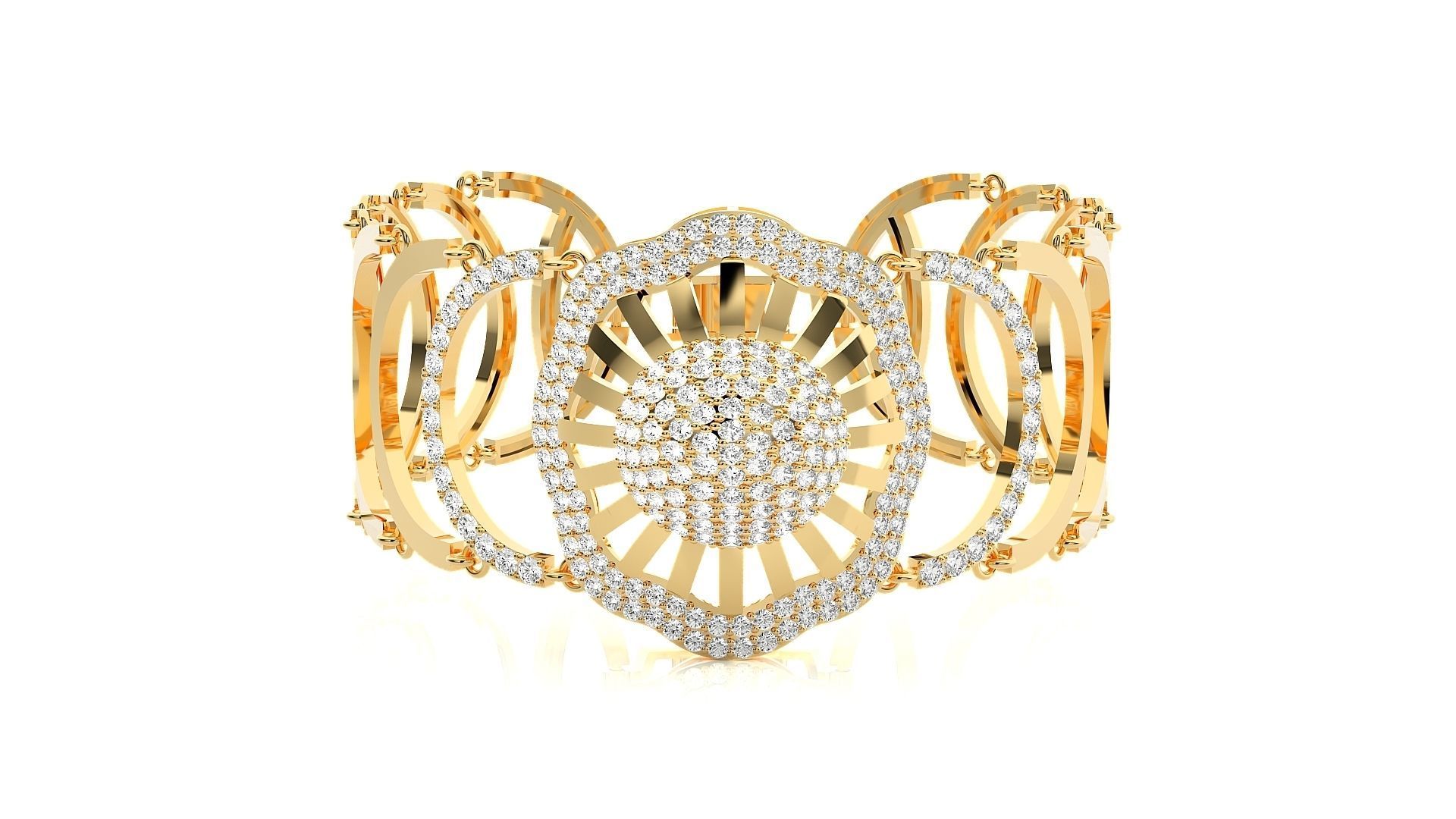 Diamond Bracelet 3D print model  3D print model_8