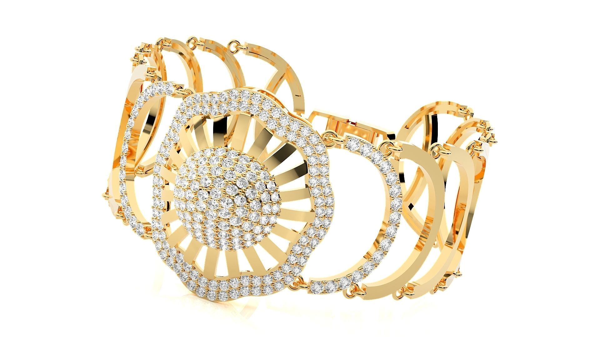 Diamond Bracelet 3D print model  3D print model_7