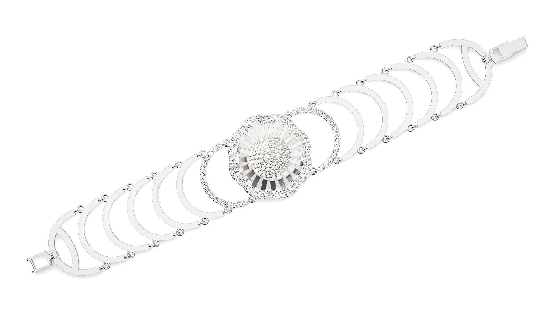 Diamond Bracelet 3D print model  3D print model_4