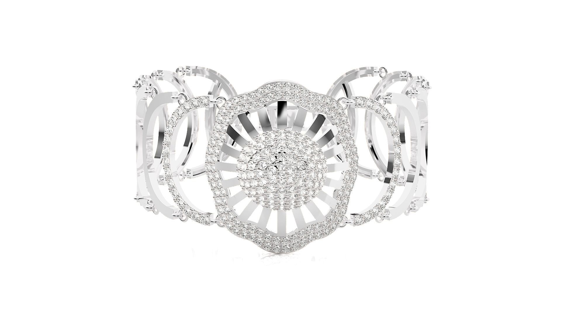 Diamond Bracelet 3D print model  3D print model_6