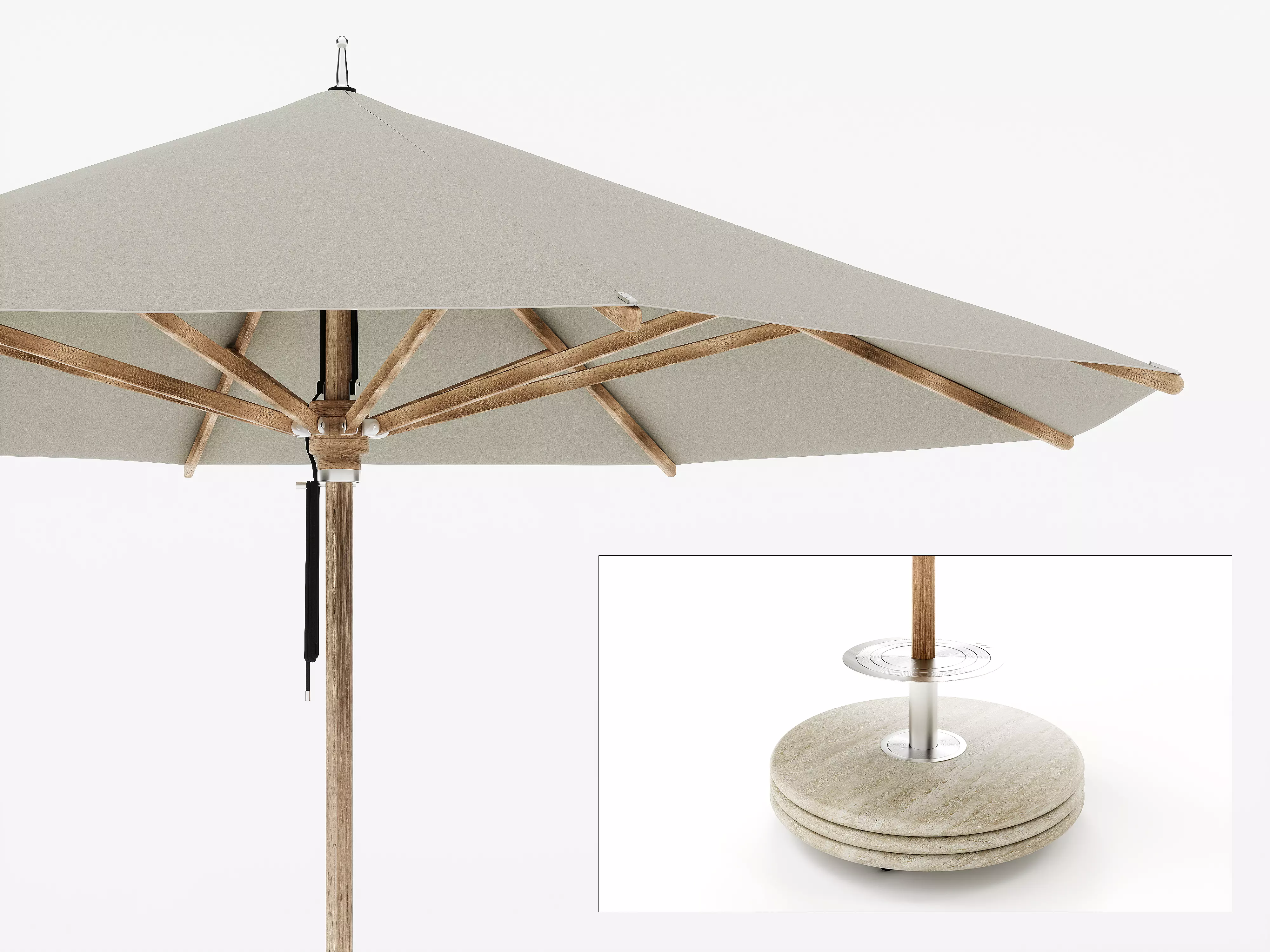 Round Parasol Octagonal by Anormal 3D model_0
