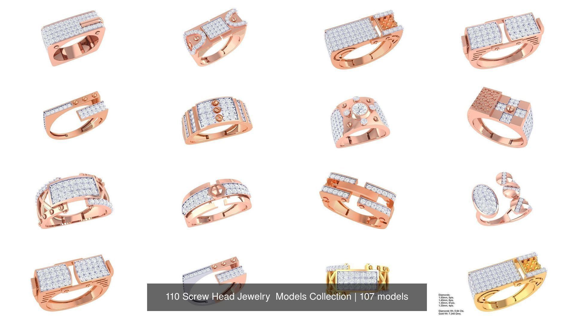 110 Screw Head Jewelry Models Collection _38