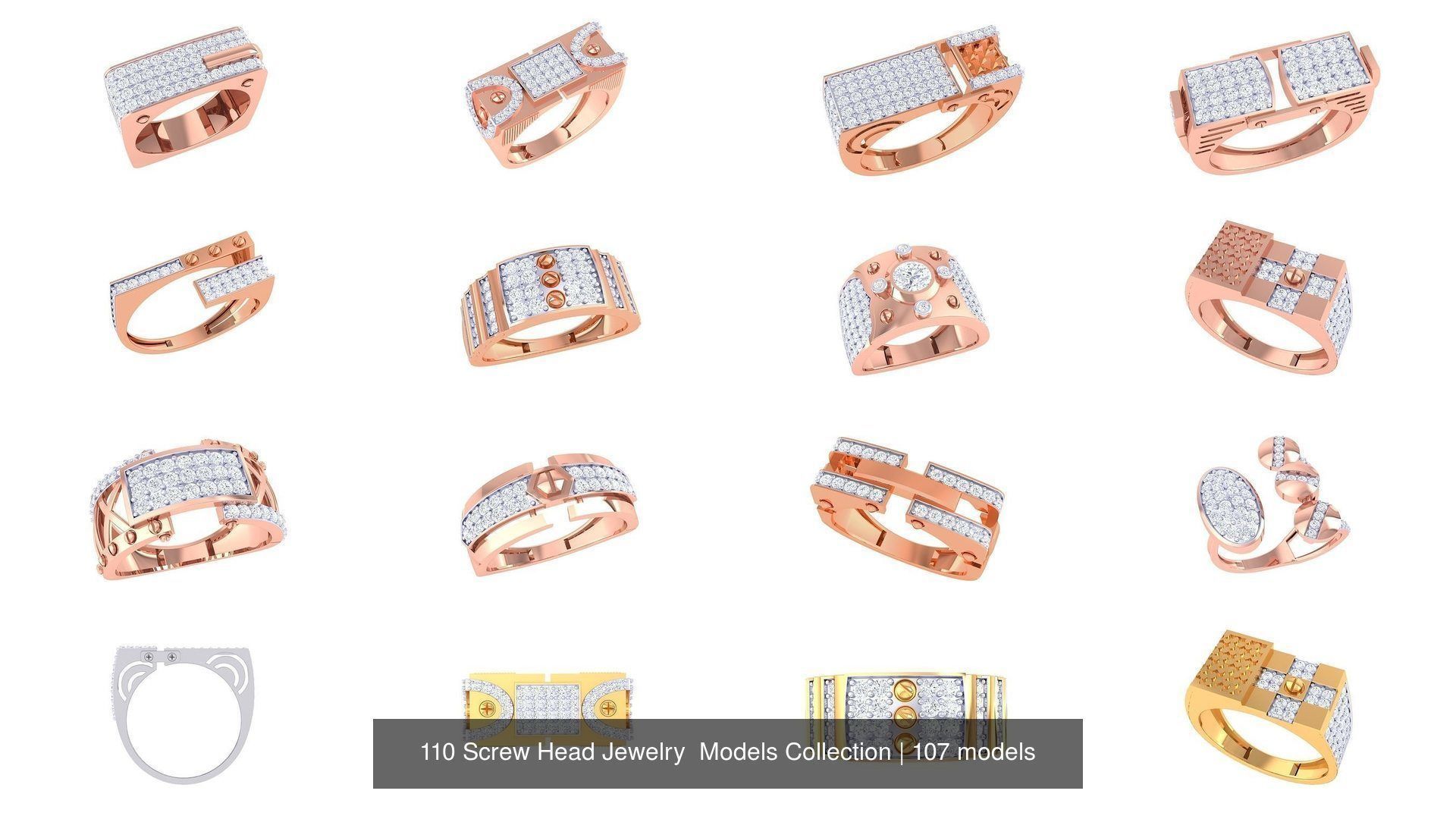 110 Screw Head Jewelry Models Collection _37