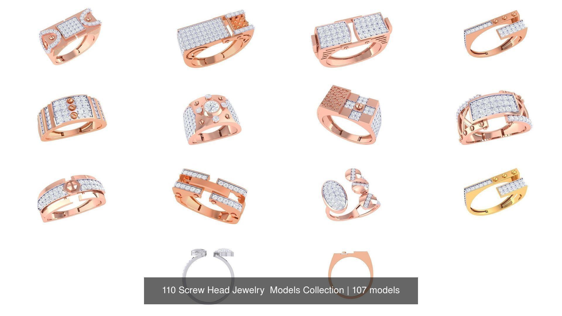 110 Screw Head Jewelry Models Collection _36