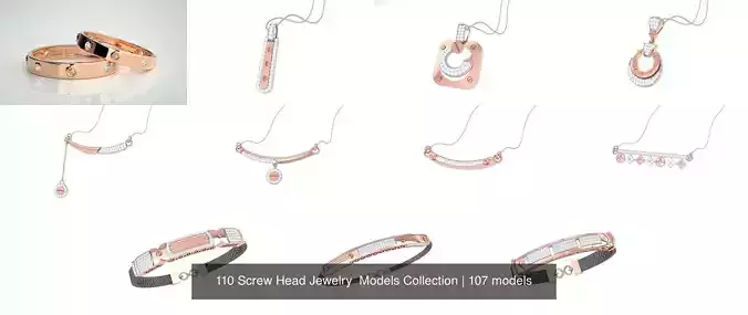 110 Screw Head Jewelry  Models Collection 