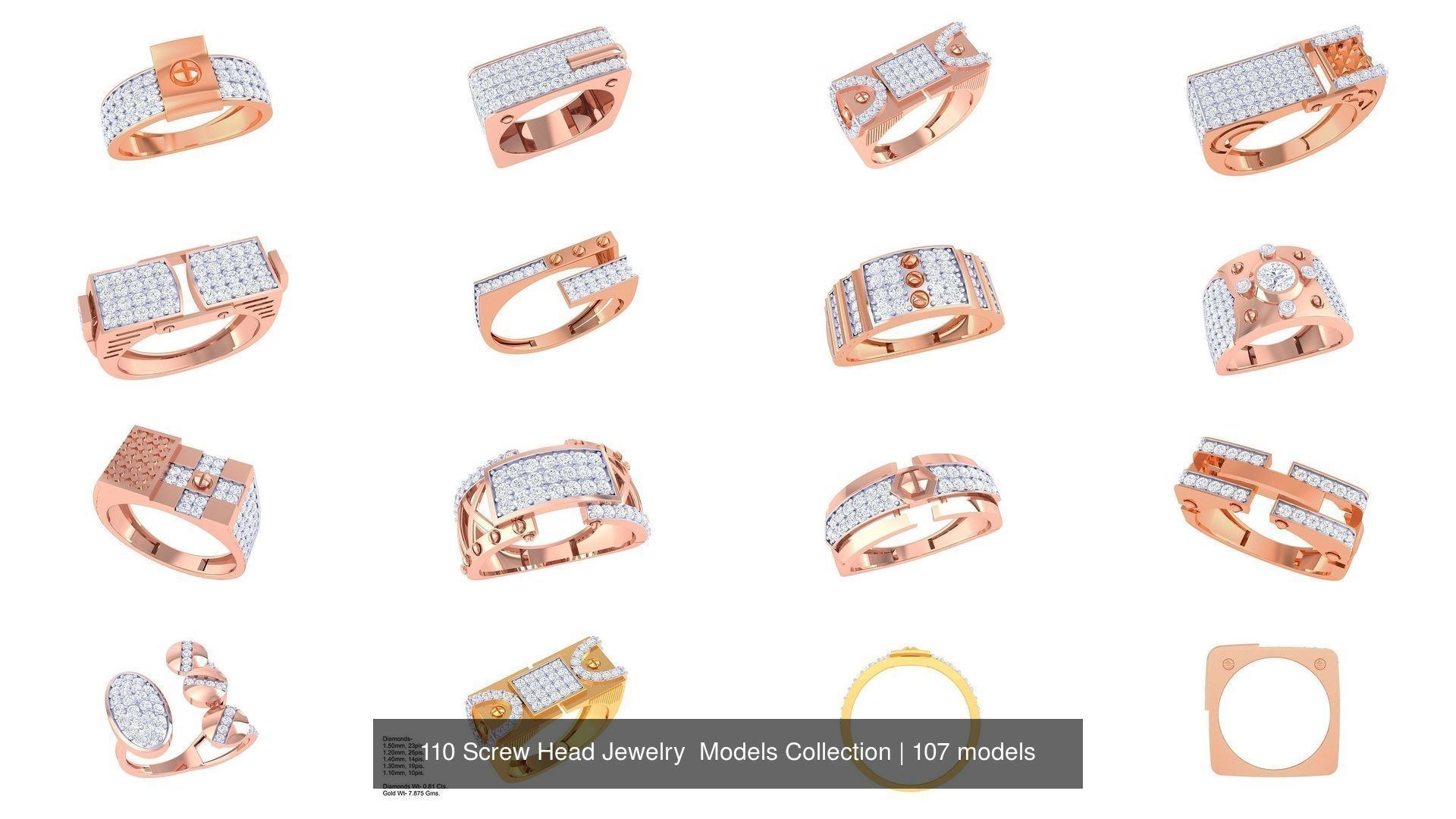 110 Screw Head Jewelry Models Collection _39