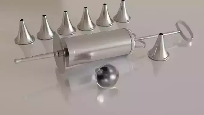 Metallic ears syringe