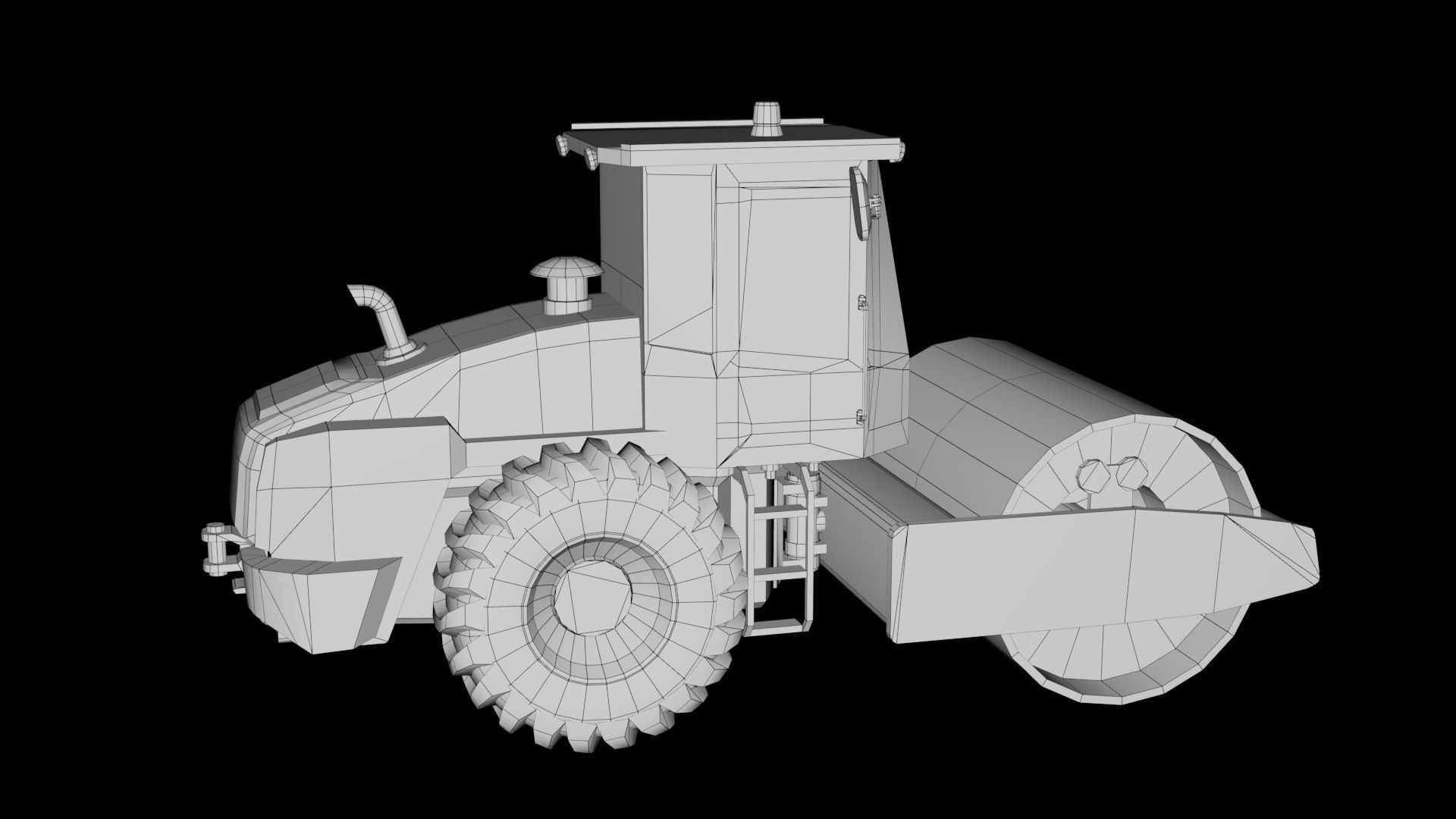 Road roller   low poly Low-poly 3D model_6