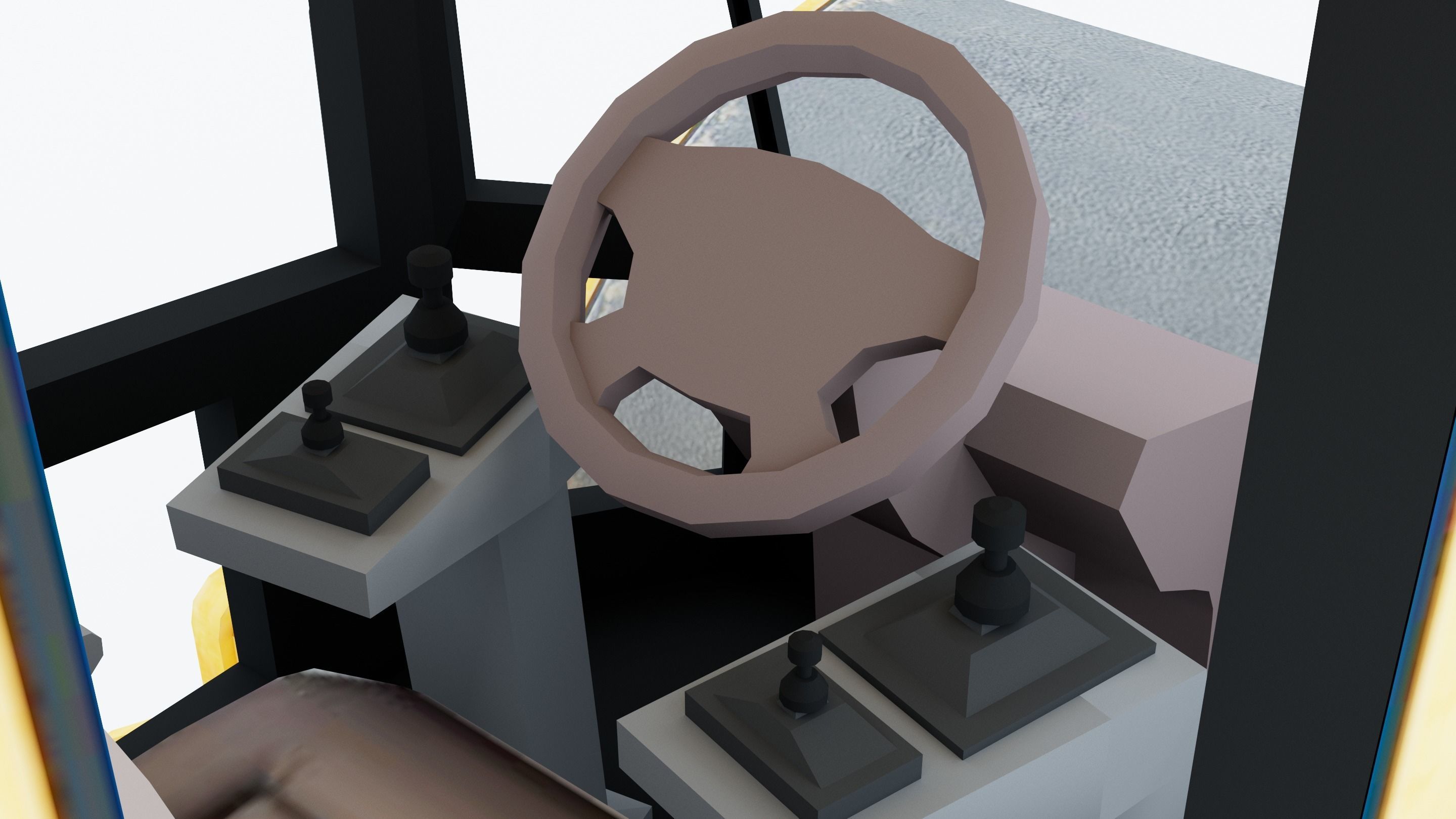 Road roller   low poly Low-poly 3D model_5