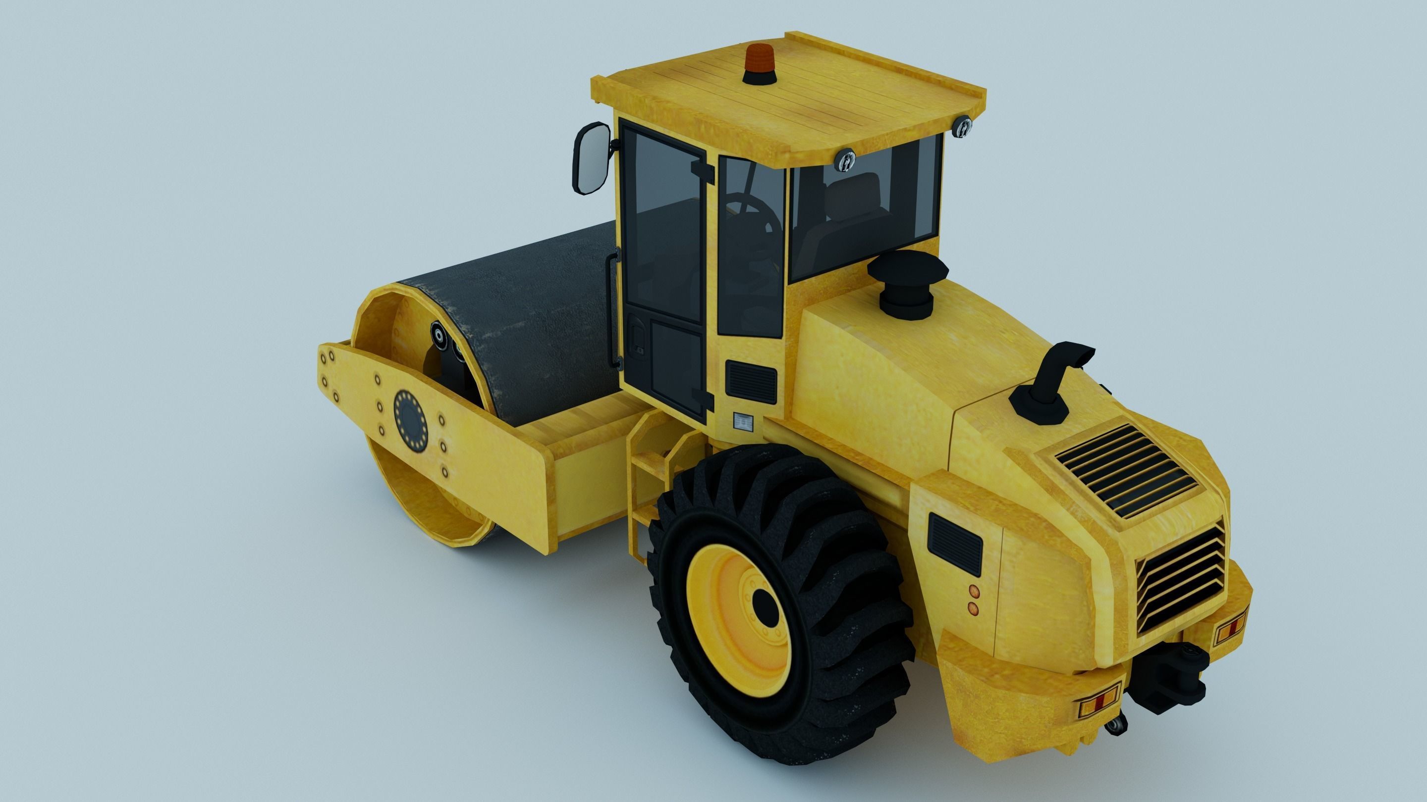 Road roller   low poly Low-poly 3D model_2
