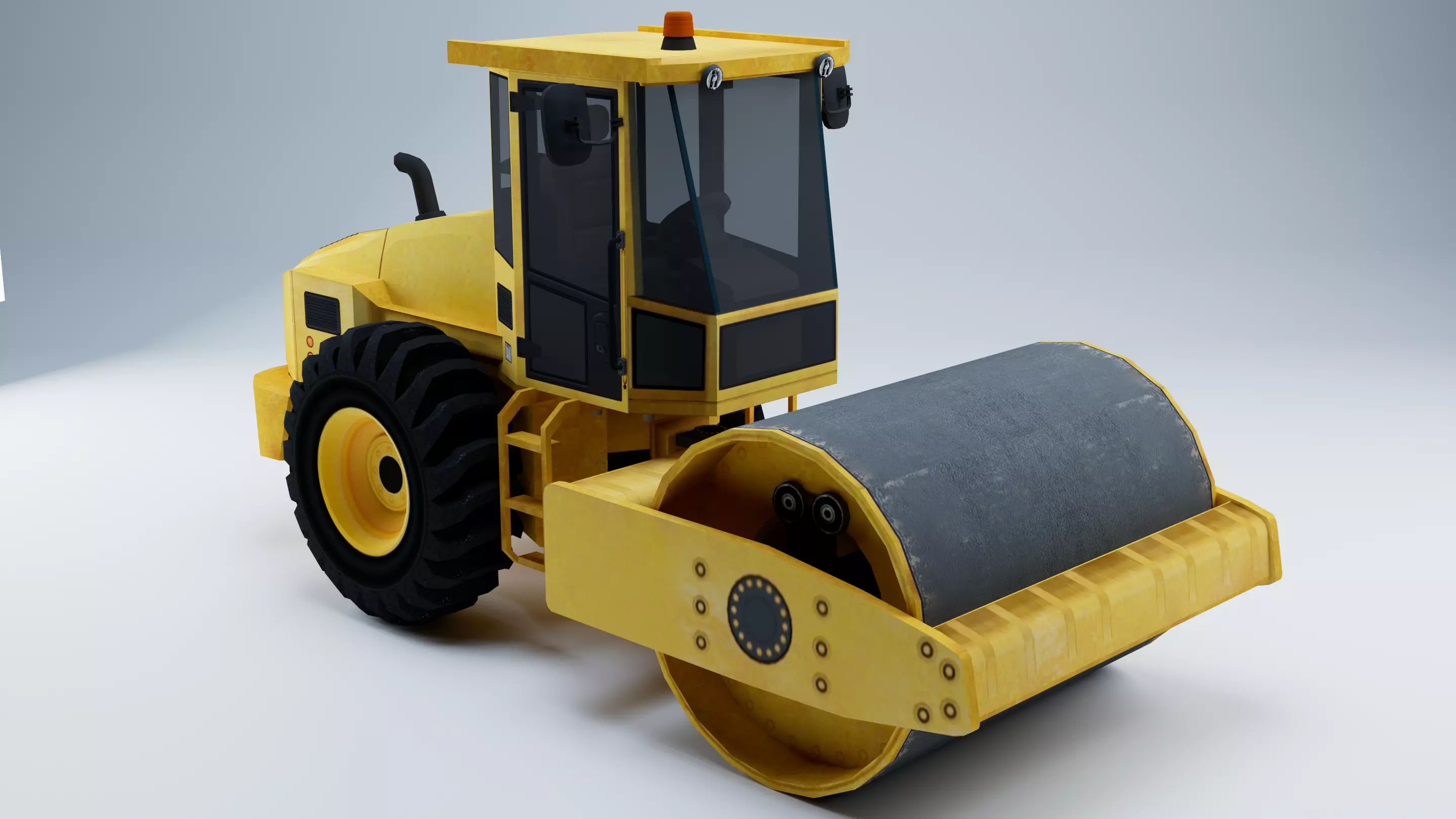 Road roller   low poly Low-poly 3D model_0