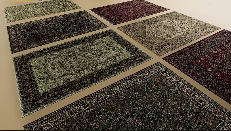 Persian rug pack free 3D model | CGTrader