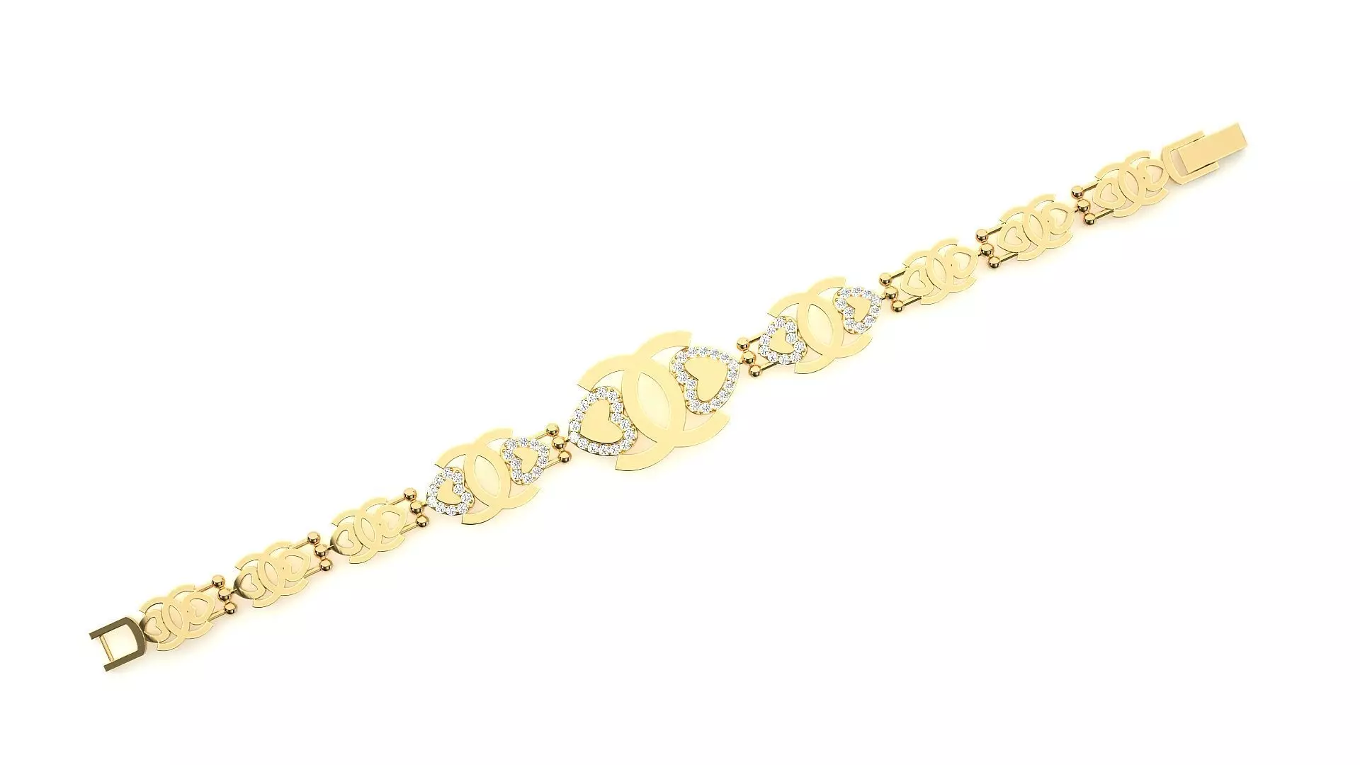 Diamond Bracelet 3D print model  3D print model_0