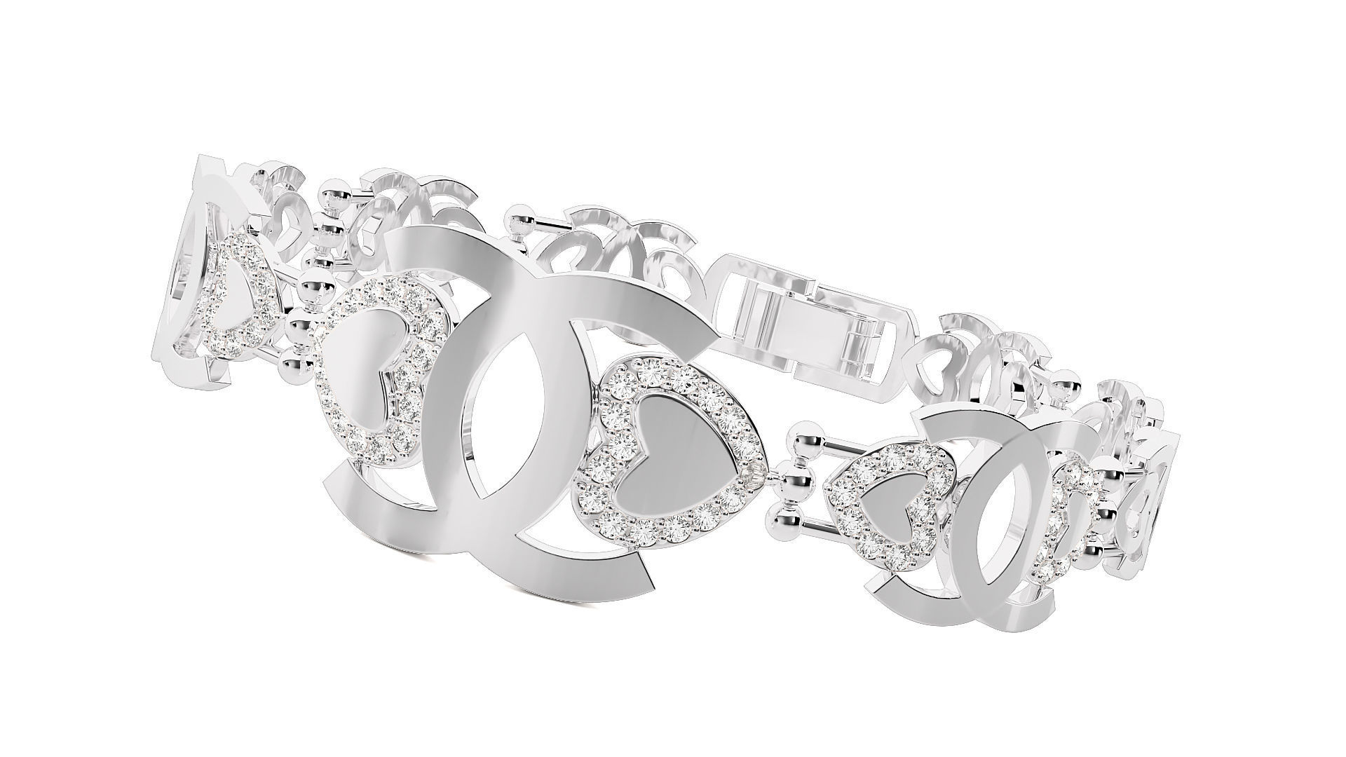 Diamond Bracelet 3D print model  3D print model_6