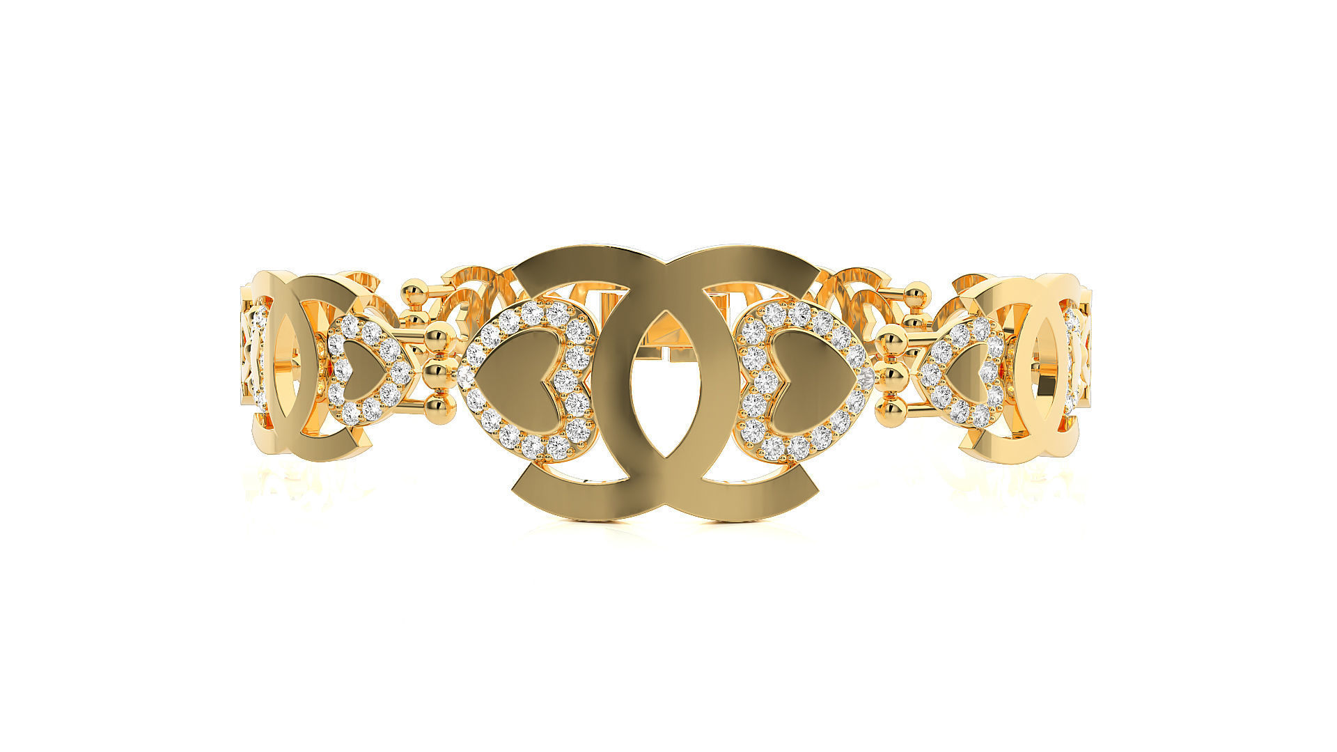 Diamond Bracelet 3D print model  3D print model_9