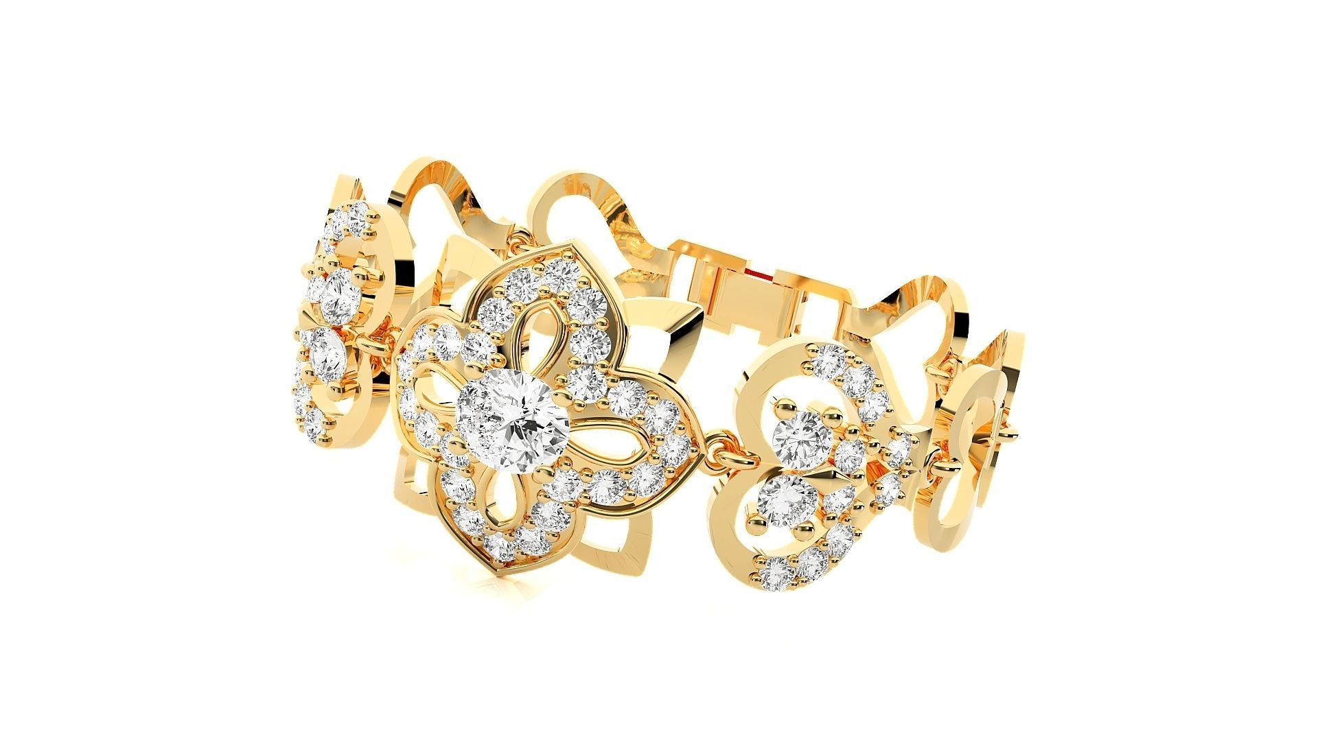 Diamond Bracelet 3D print model   3D print model_8