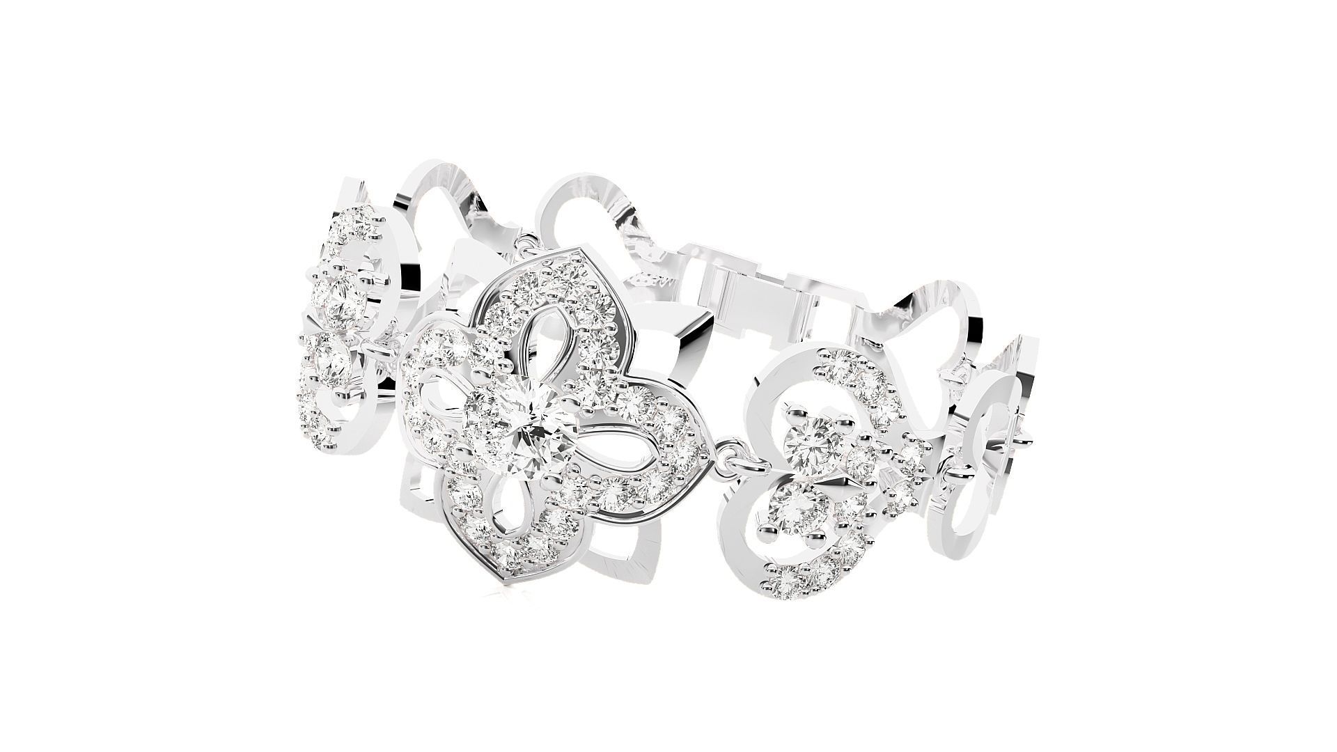 Diamond Bracelet 3D print model   3D print model_6