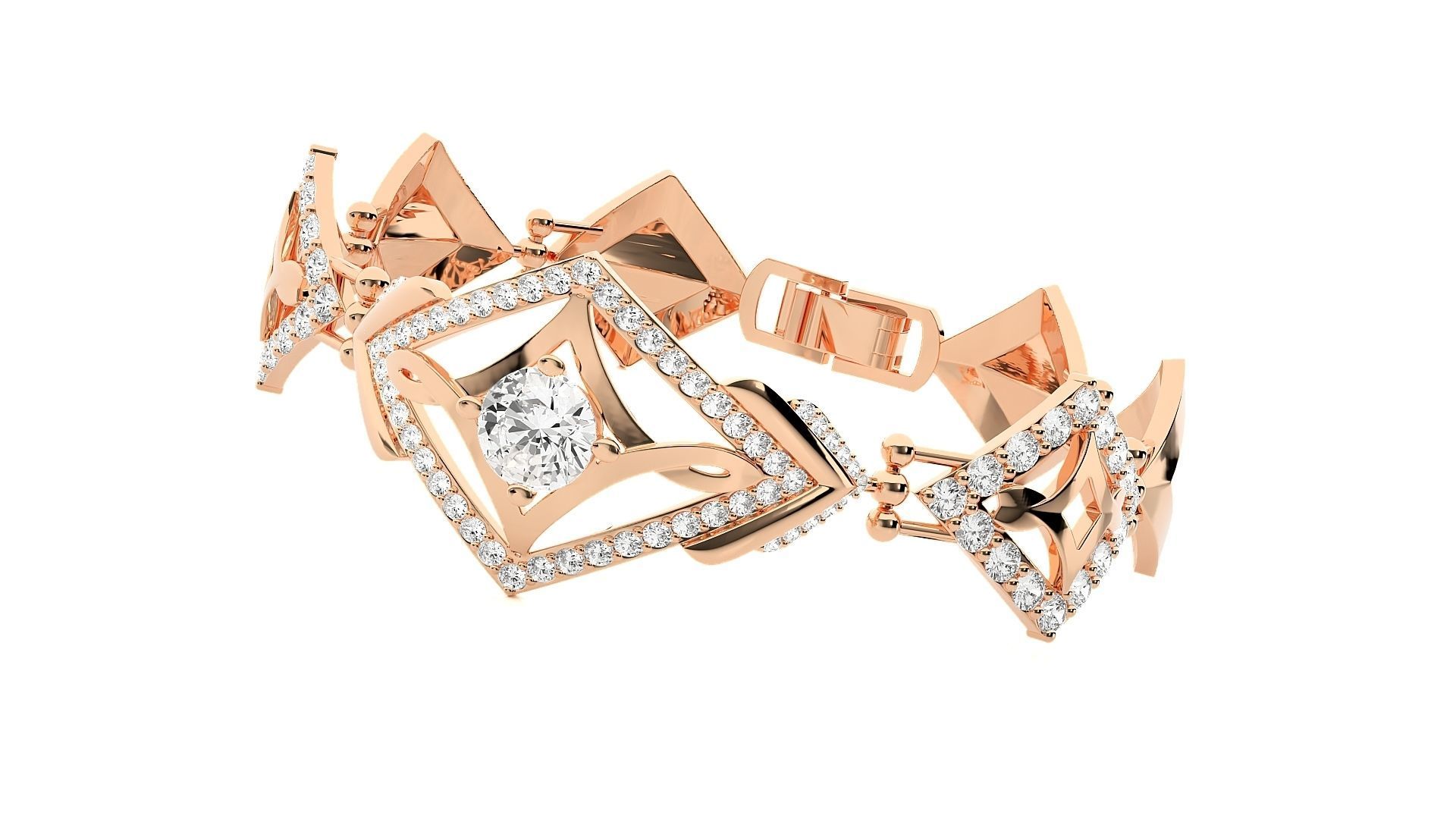 Diamond Bracelet 3D print model   3D print model_2