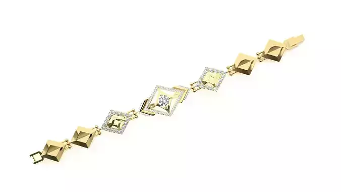 Diamond Bracelet 3D print model  