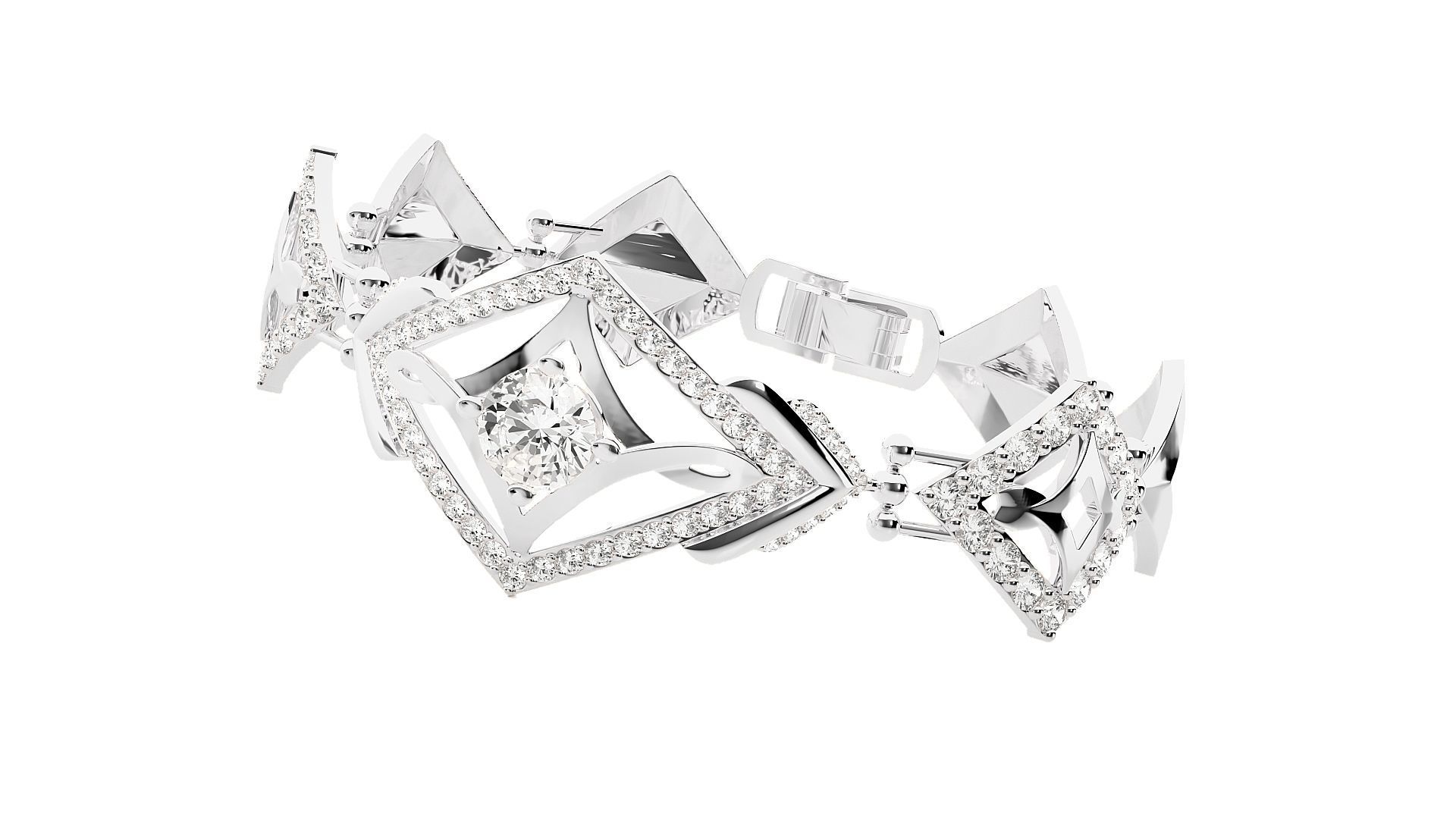 Diamond Bracelet 3D print model   3D print model_5