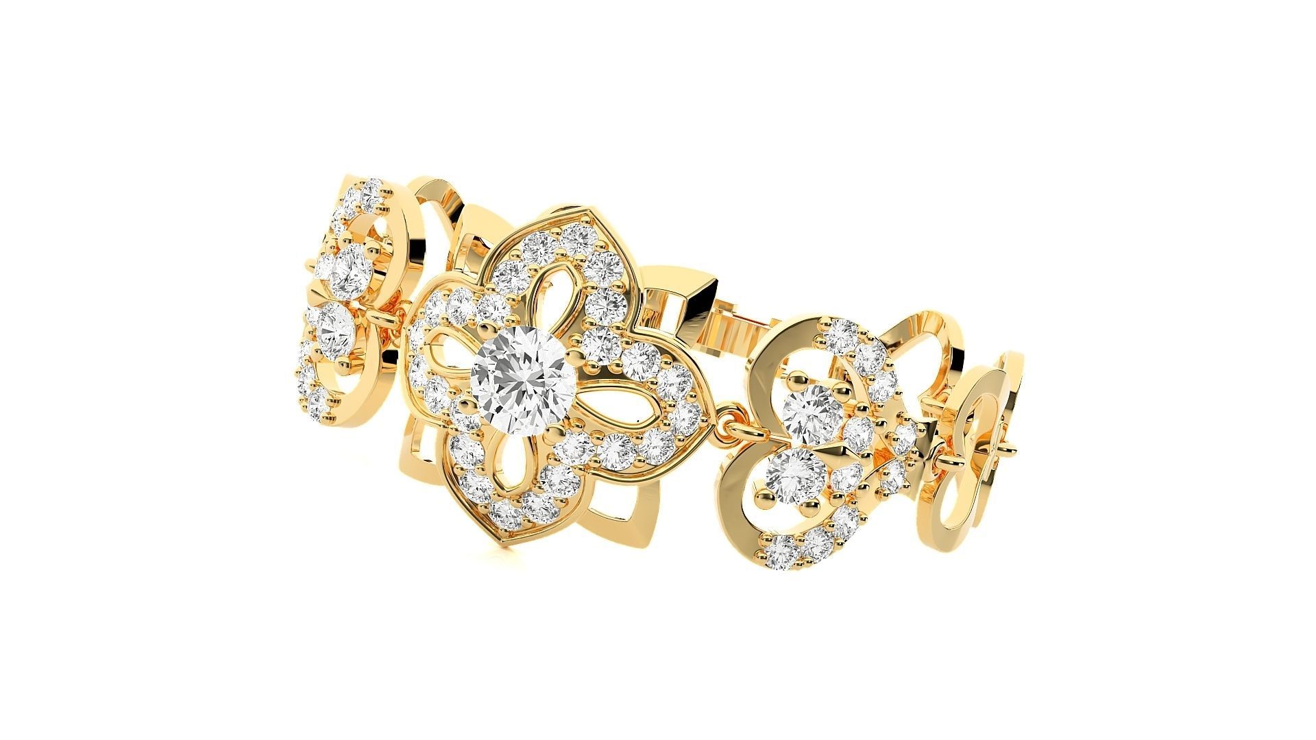 Diamond Bracelet 3D print model  3D print model_8