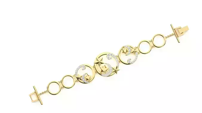 Diamond Bracelet 3D print model 