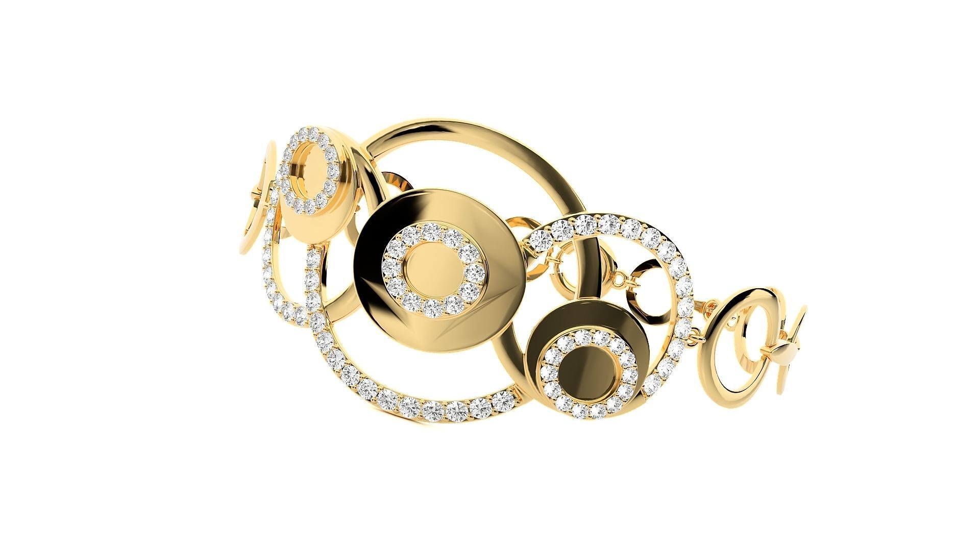 Diamond Bracelet 3D print model  3D print model_8