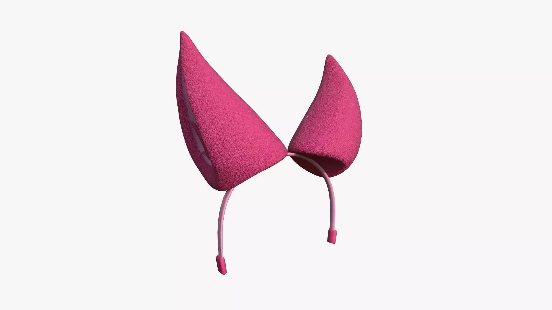 Furry Ears Tiara H02 Pink - Headband Character Design Low-poly 3D model_0