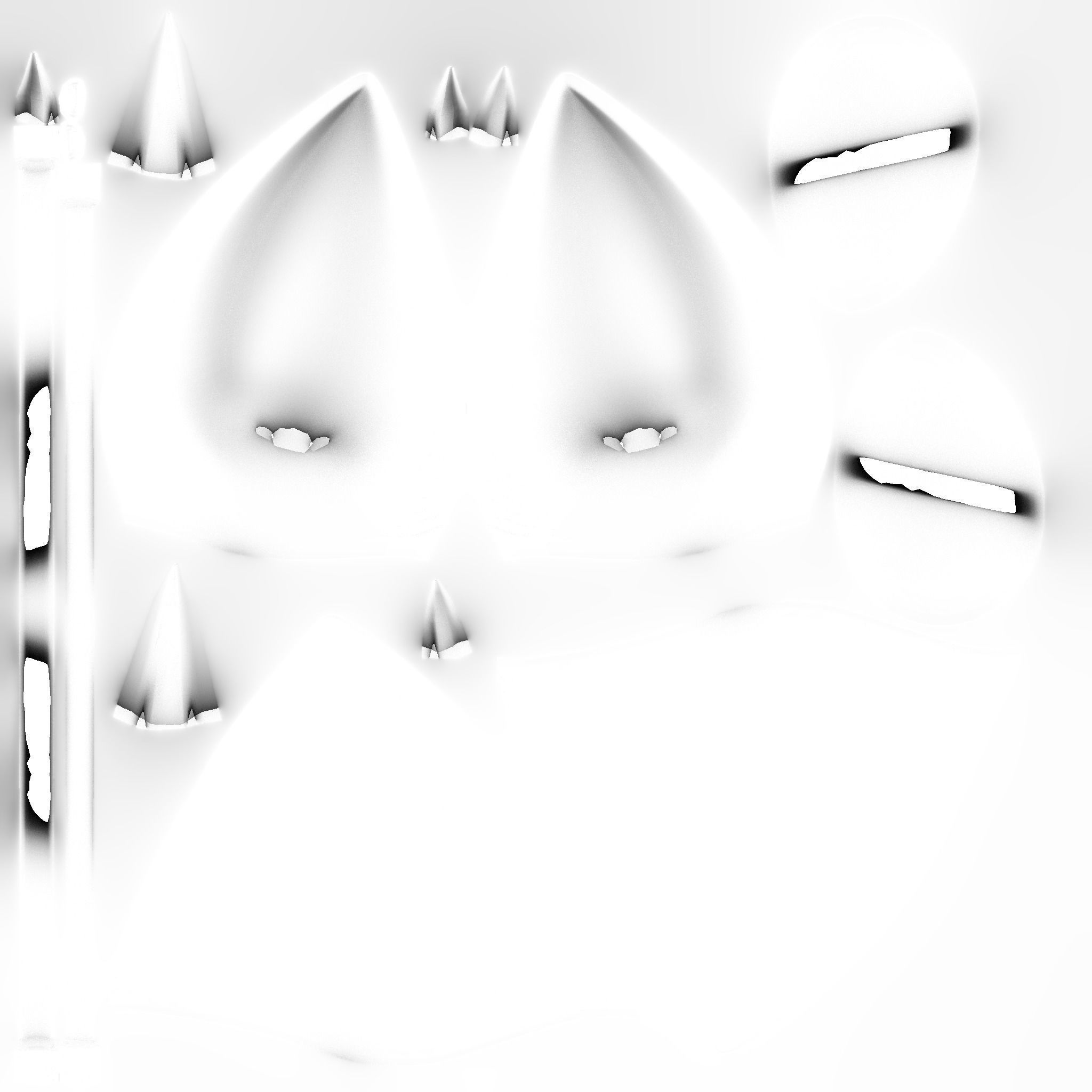 Furry Ears Tiara H02 Pink - Headband Character Design Low-poly 3D model_17