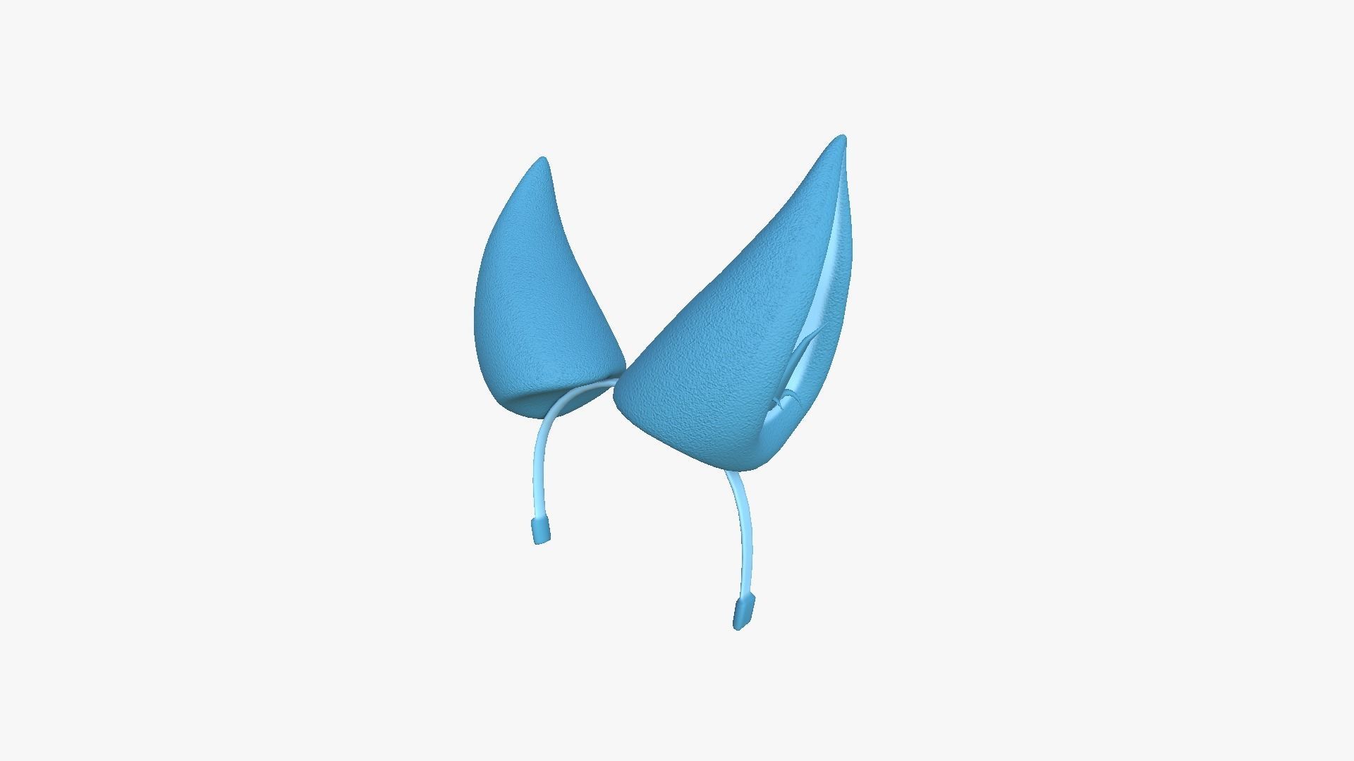 Furry Ears Tiara H03 Blue - Headband Character Design Low-poly 3D model_3