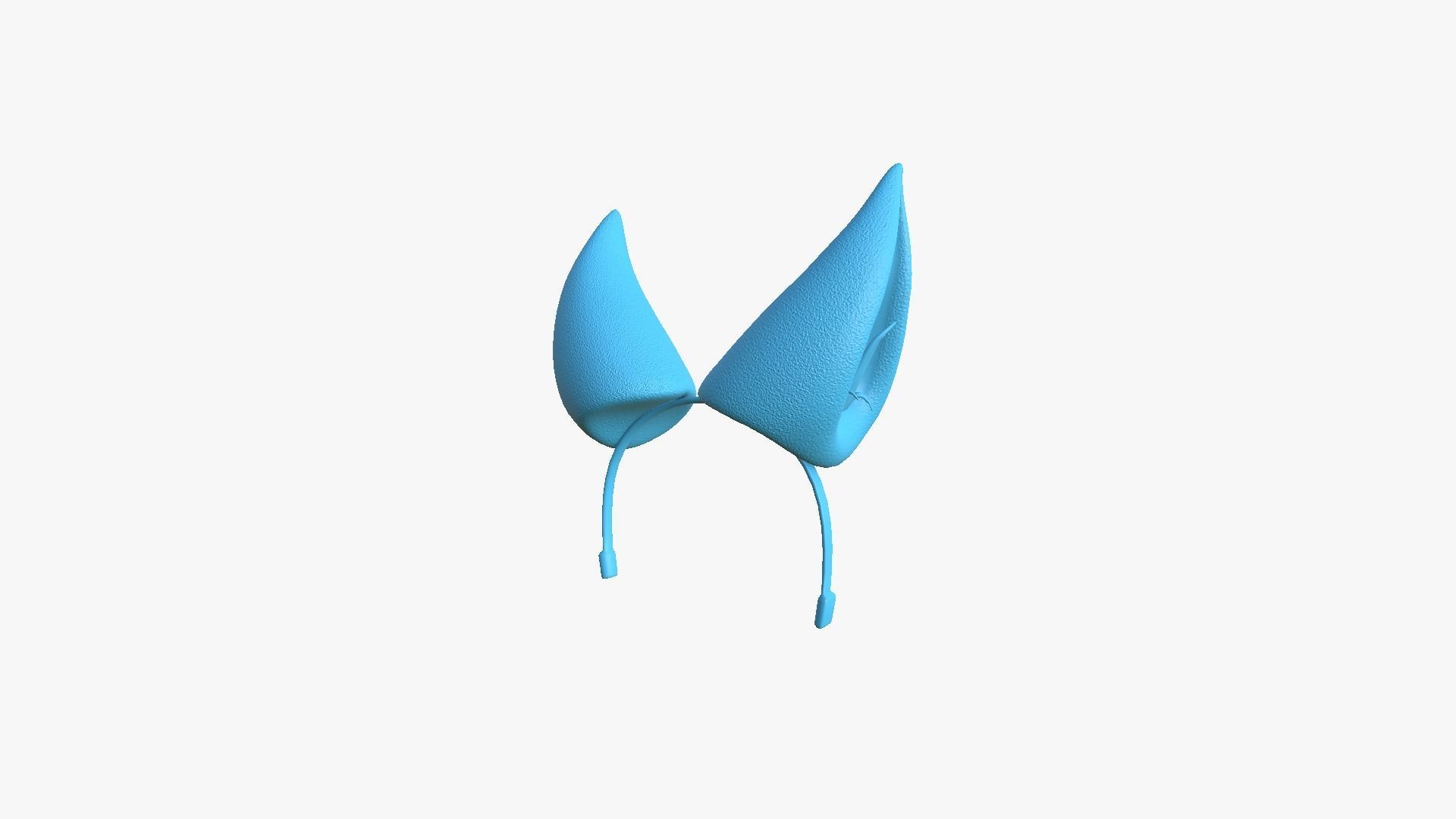 Furry Ears Tiara H03 Blue - Headband Character Design Low-poly 3D model_11