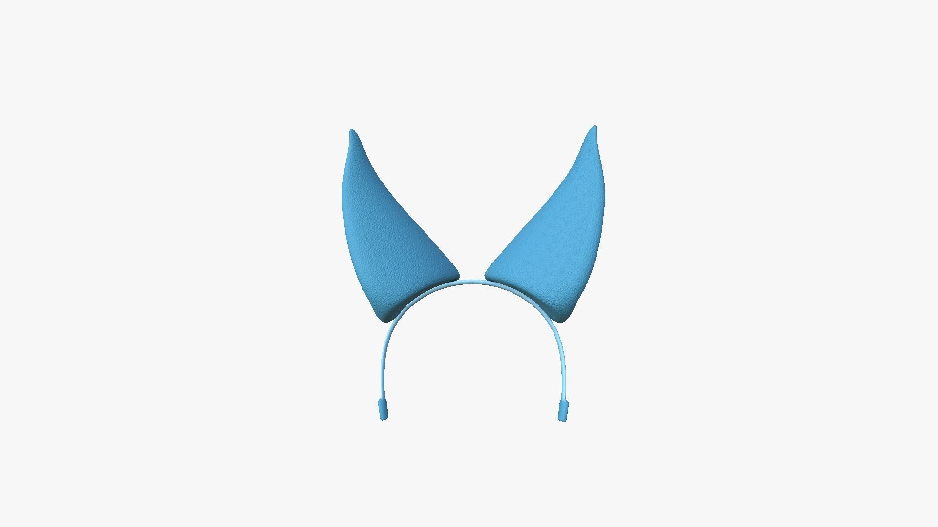 Furry Ears Tiara H03 Blue - Headband Character Design Low-poly 3D model_1