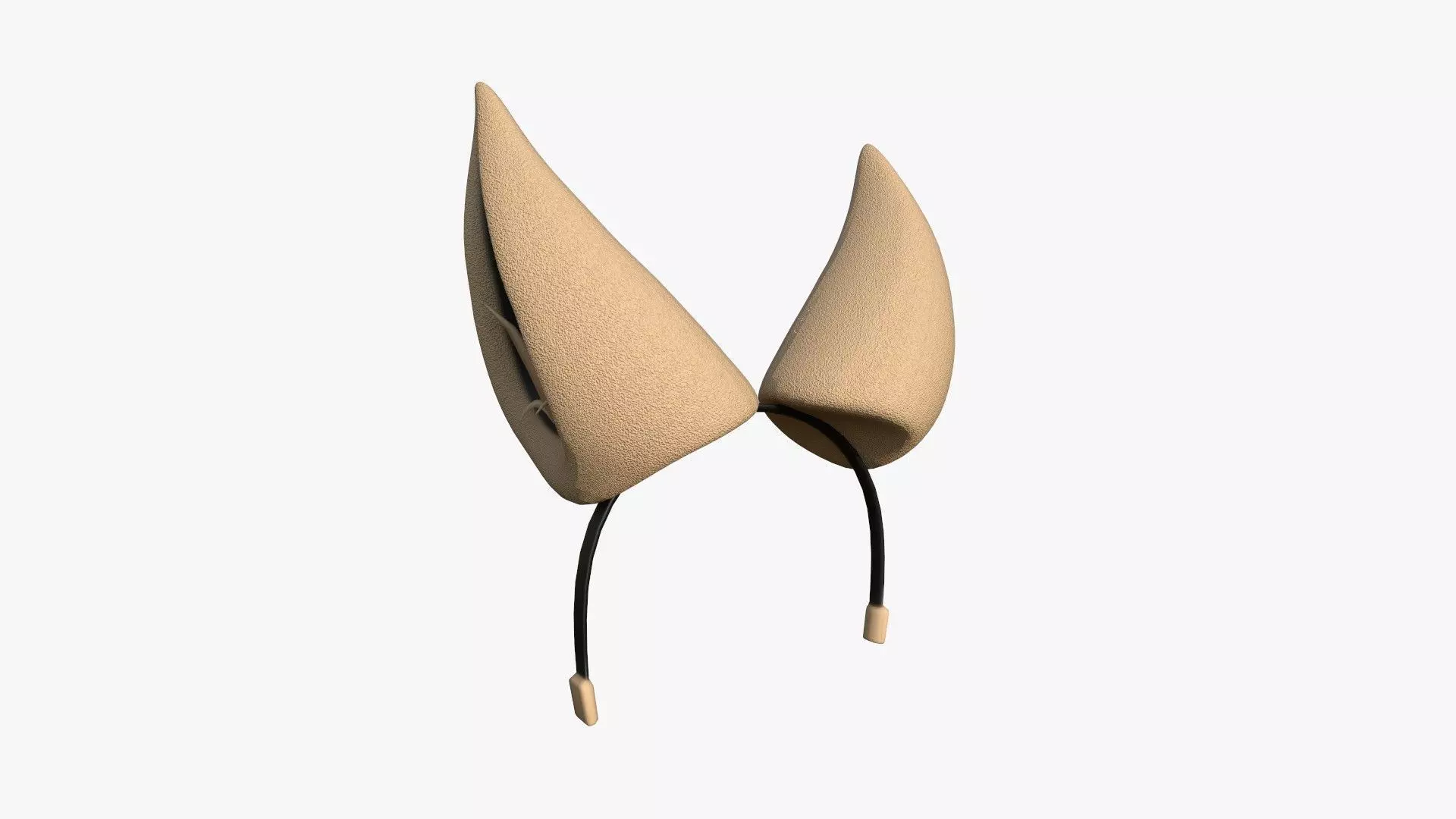 Furry Ears Tiara H04 Beige - Headband Character Design Low-poly 3D model_0