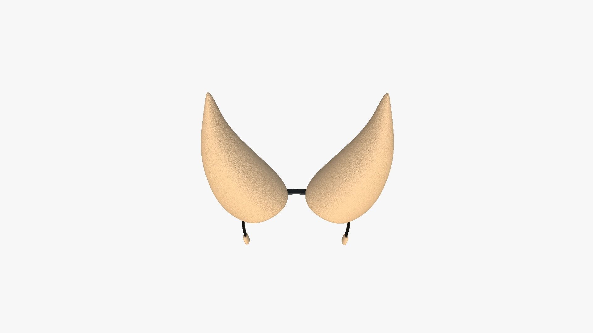 Furry Ears Tiara H04 Beige - Headband Character Design Low-poly 3D model_4