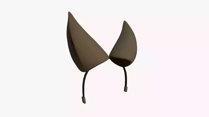 Furry Ears Tiara H05 Brown - Headband Character Design Low-poly 3D model