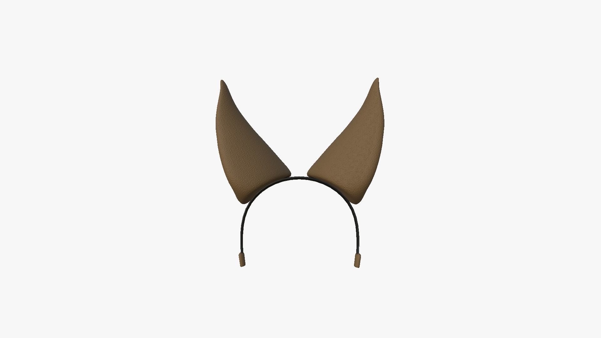 Furry Ears Tiara H05 Brown - Headband Character Design Low-poly 3D model_1
