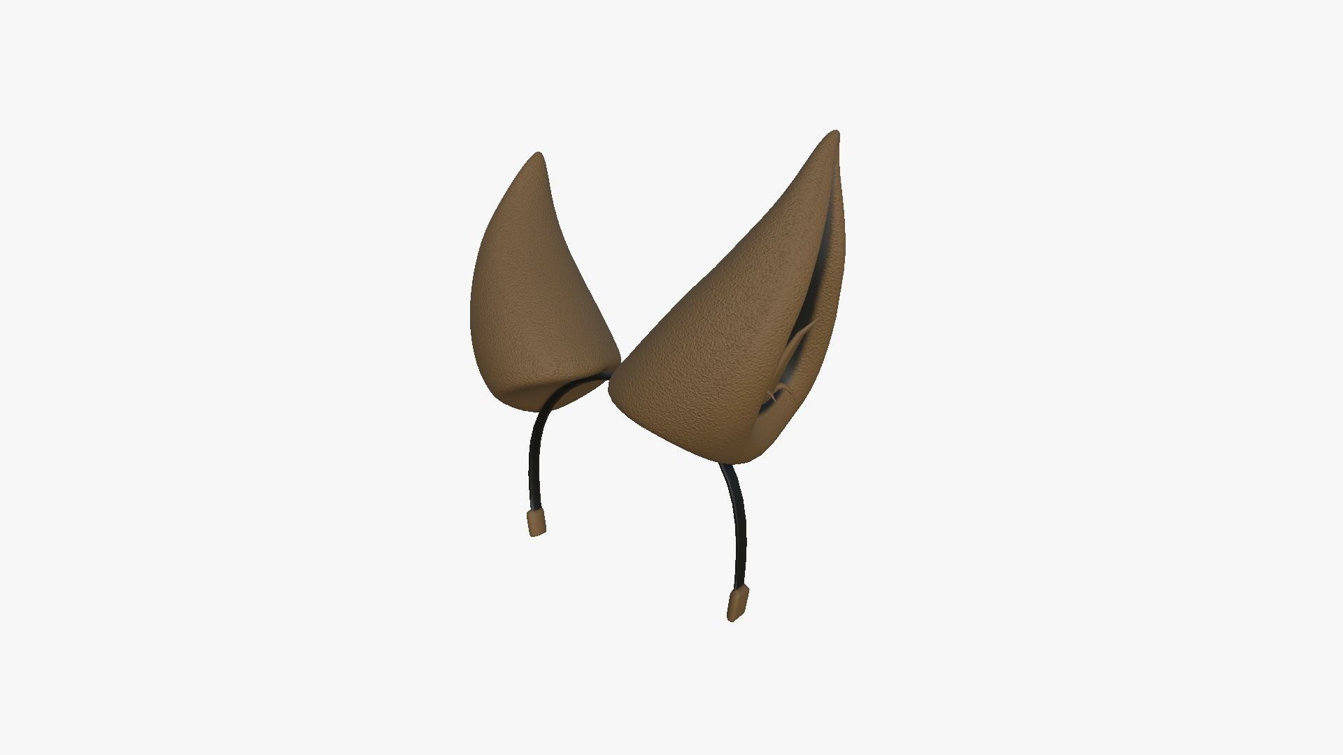 Furry Ears Tiara H05 Brown - Headband Character Design Low-poly 3D model_3