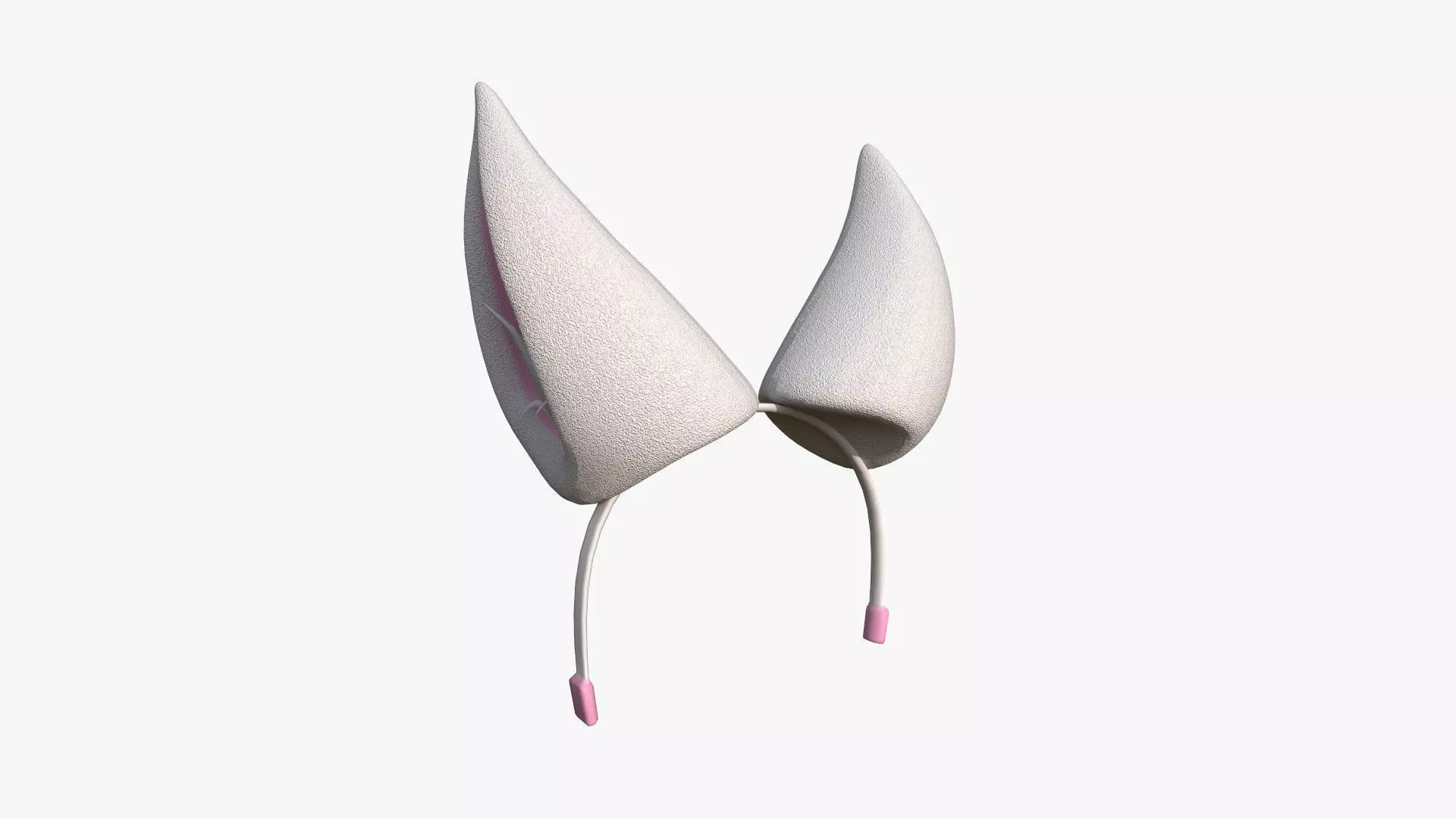 Furry Ears Tiara H06 White - Headband Character Design Low-poly 3D model_0