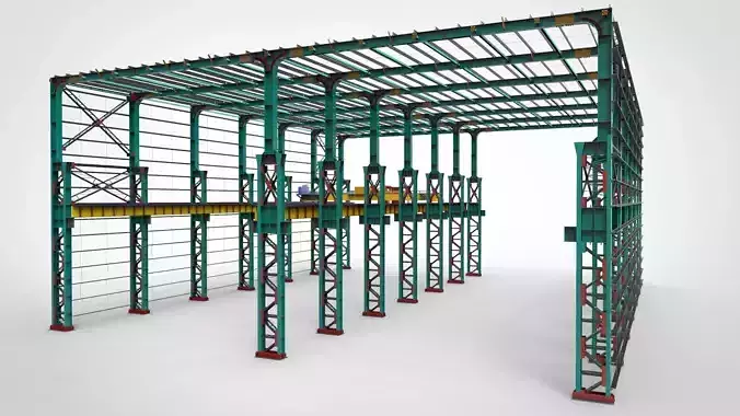 Warehouse Construction Low-poly 3D model