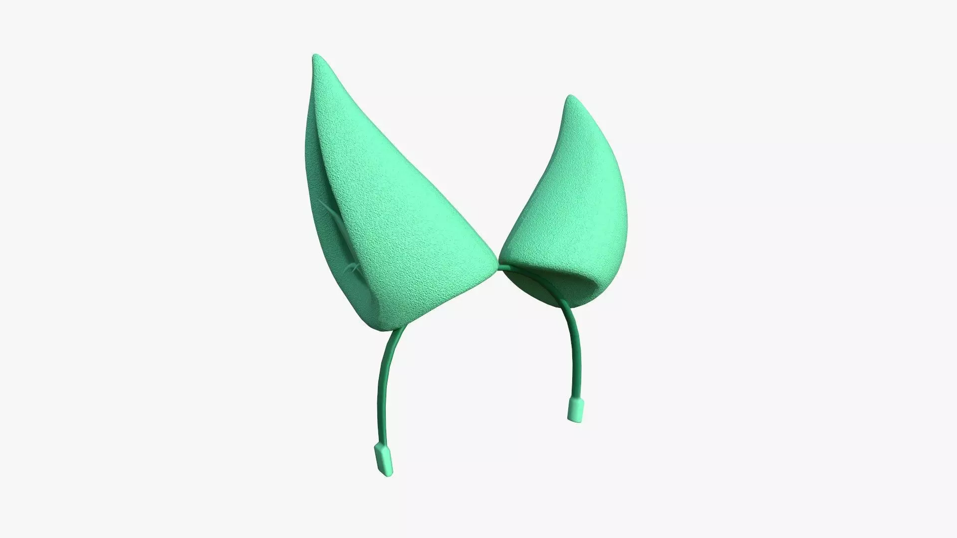 Furry Ears Tiara H07 Green - Headband Character Design Low-poly 3D model_0