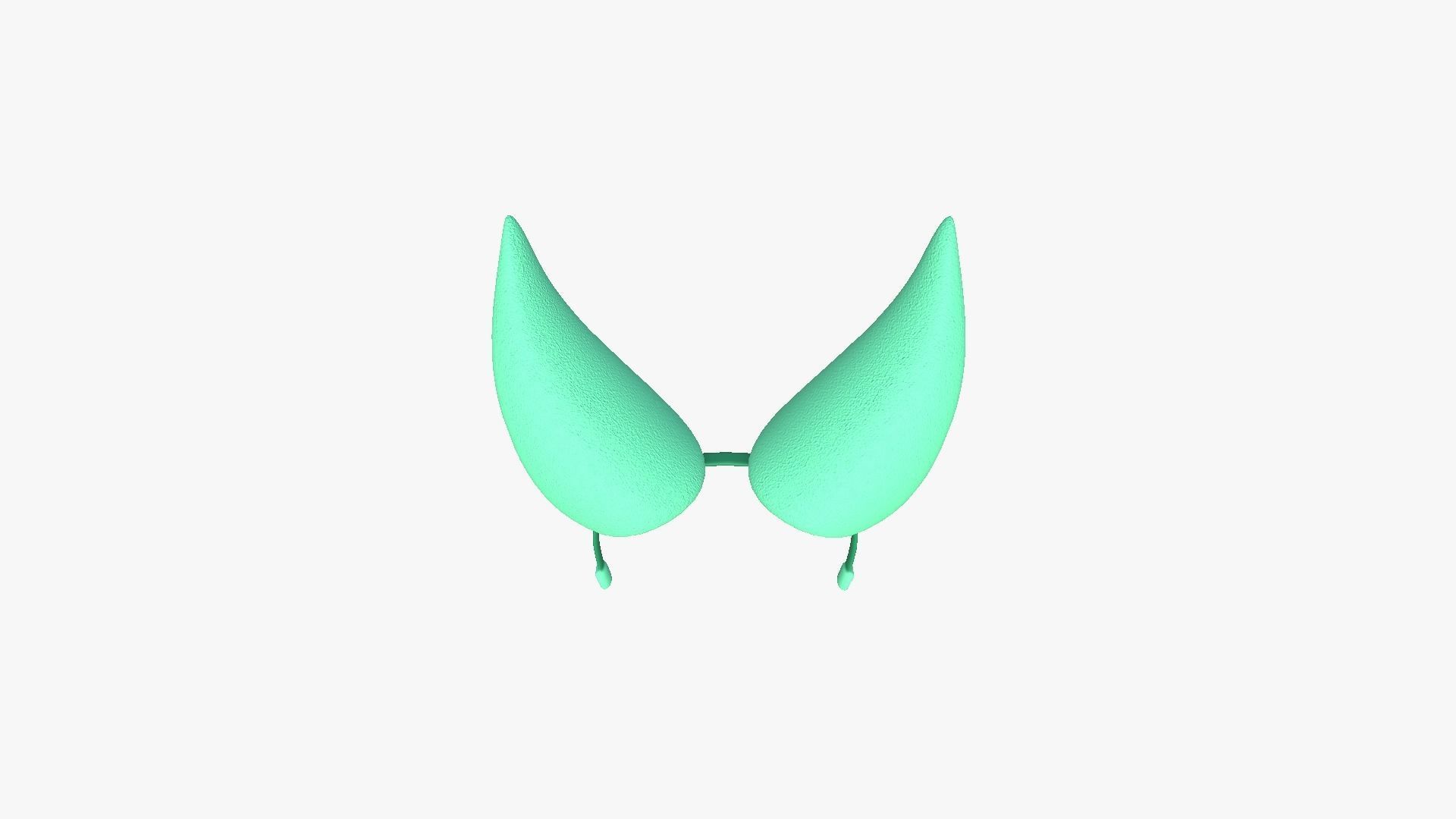 Furry Ears Tiara H07 Green - Headband Character Design Low-poly 3D model_4