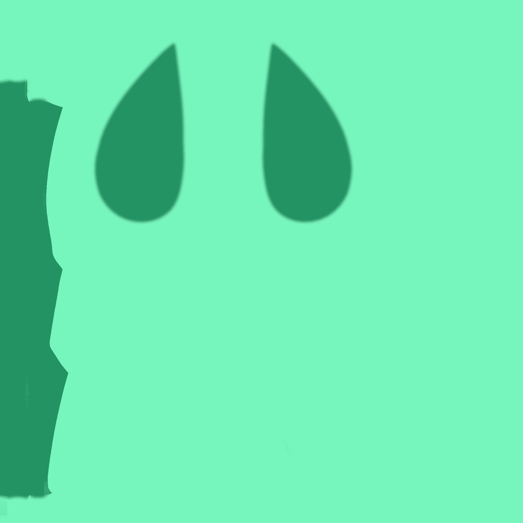 Furry Ears Tiara H07 Green - Headband Character Design Low-poly 3D model_18