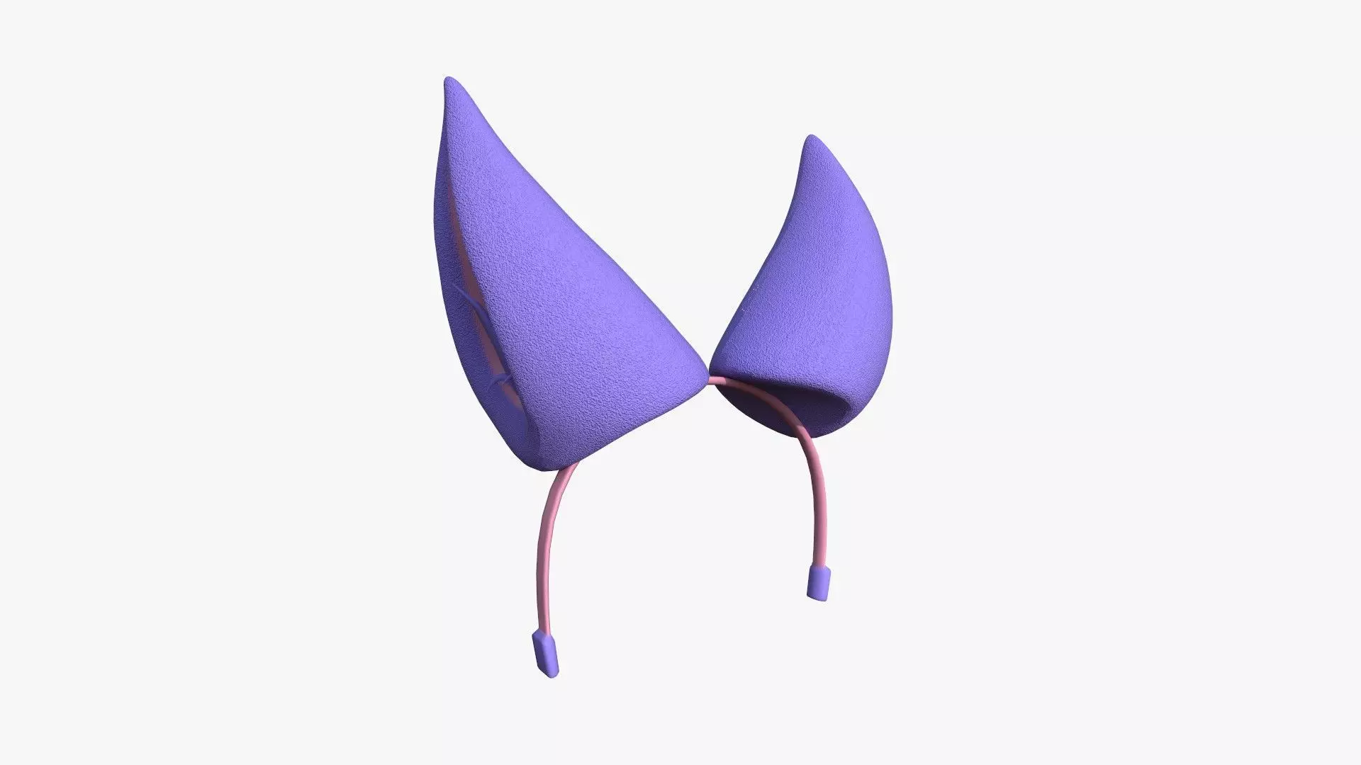 Furry Ears Tiara H08 Purple - Headband Character Design Low-poly 3D model_0