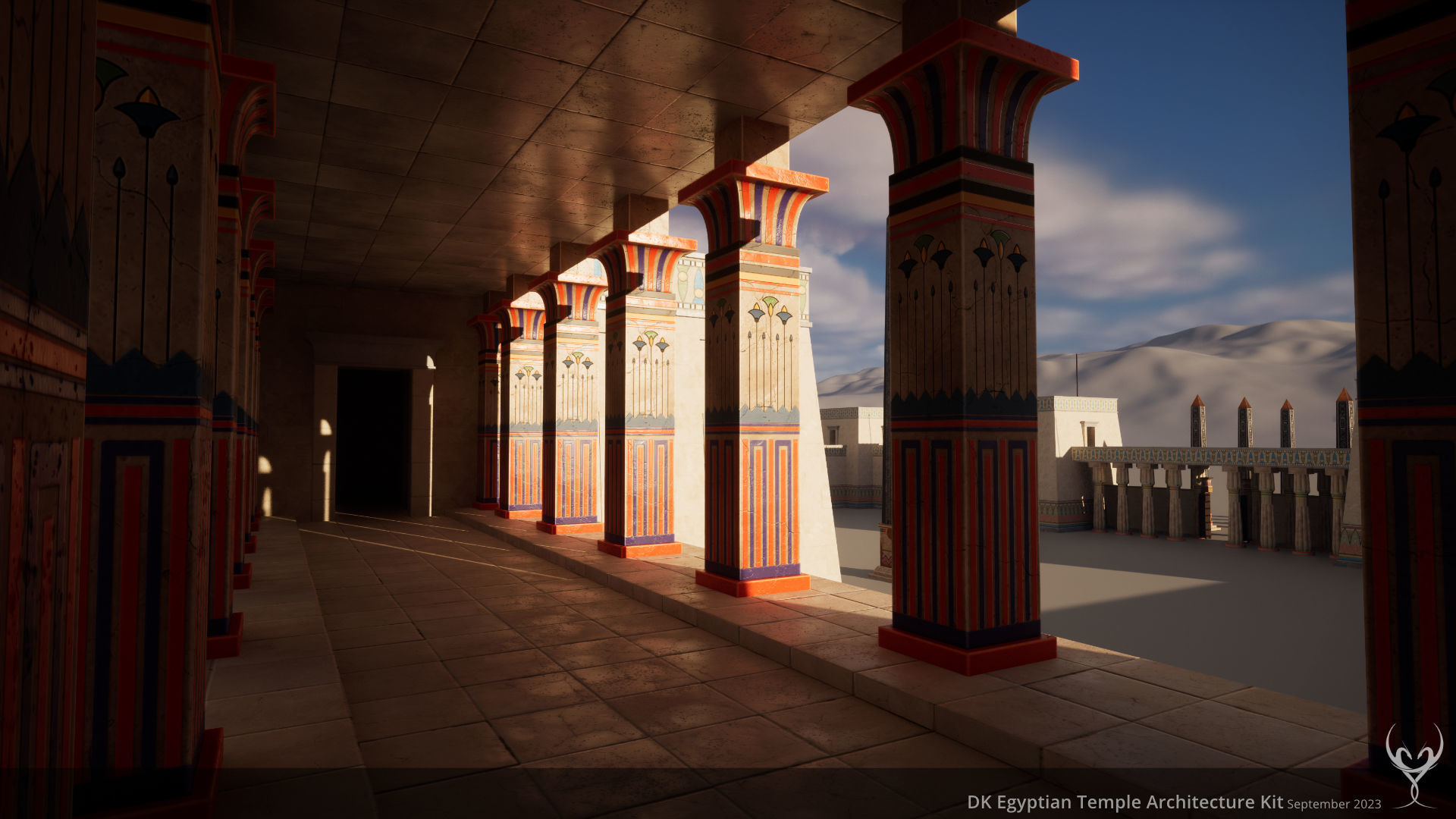D Kit Egyptian Temple Architecture Kit Low-poly 3D model_12