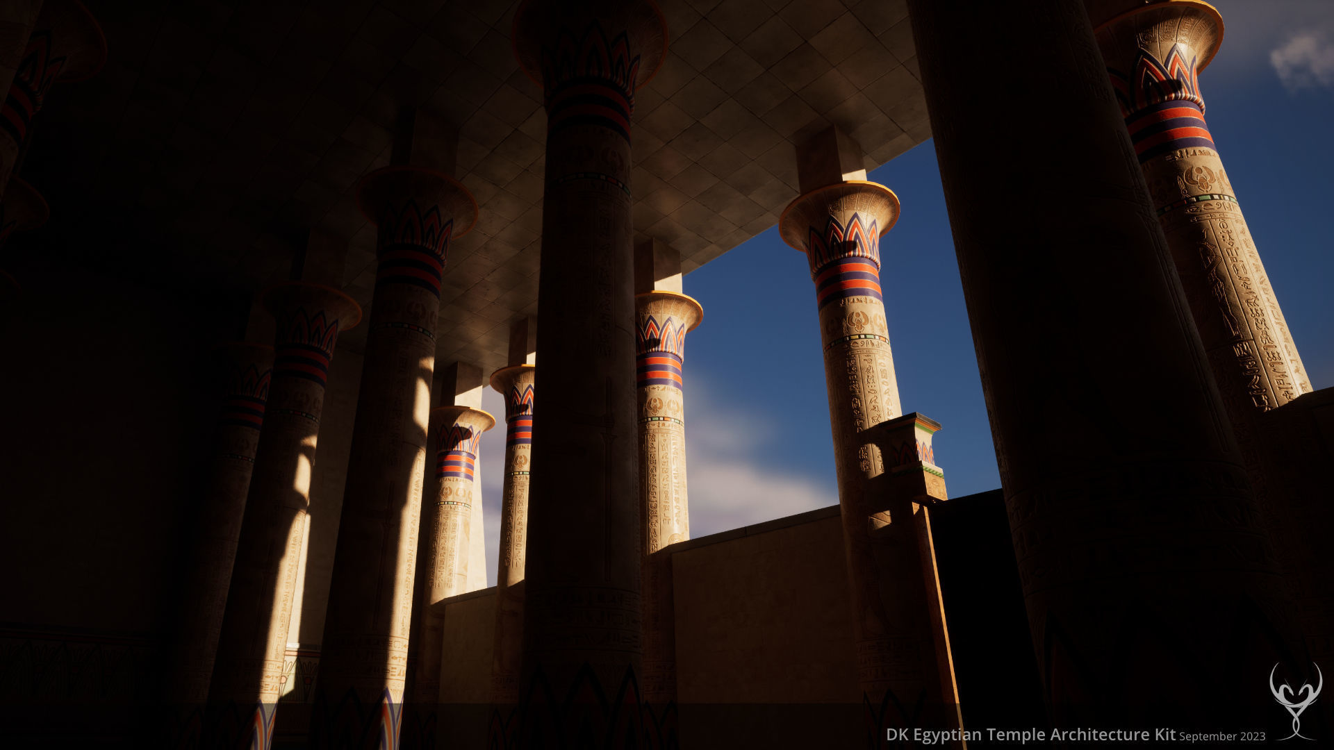 D Kit Egyptian Temple Architecture Kit Low-poly 3D model_11