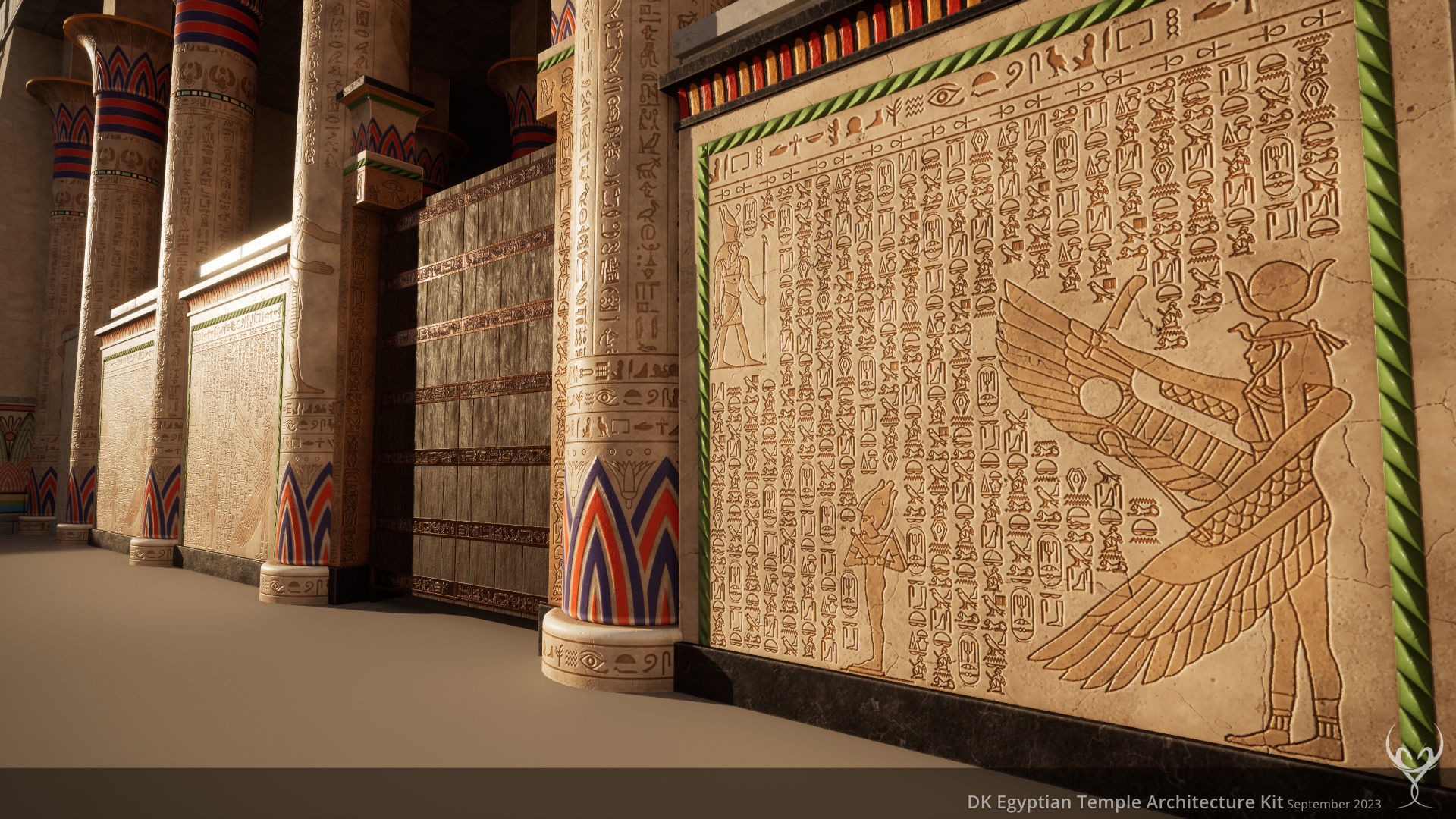 D Kit Egyptian Temple Architecture Kit Low-poly 3D model_10